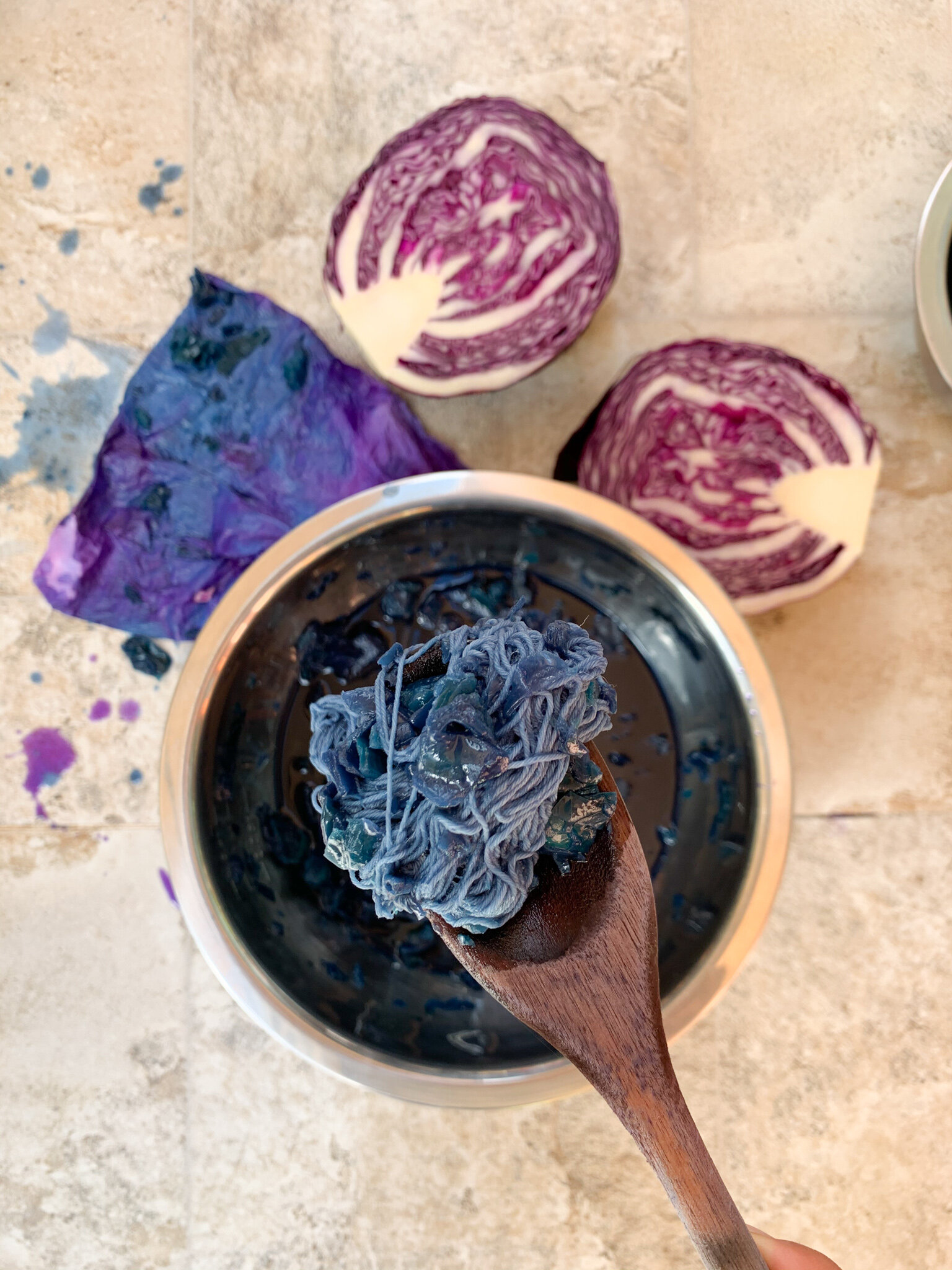 How To Dye With Red Cabbage Zuahaza Colombian Home Textiles
