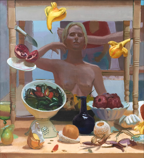 Still Life with Flying Squash