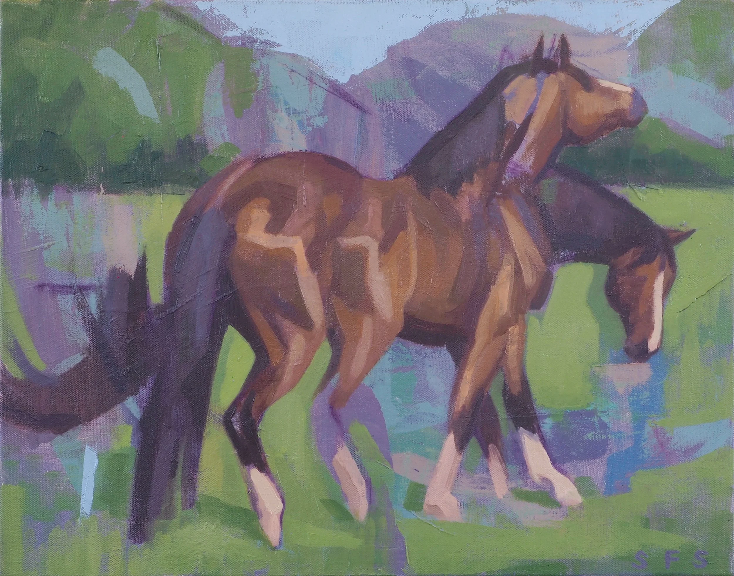 Horse with Blue and Purple, 2026