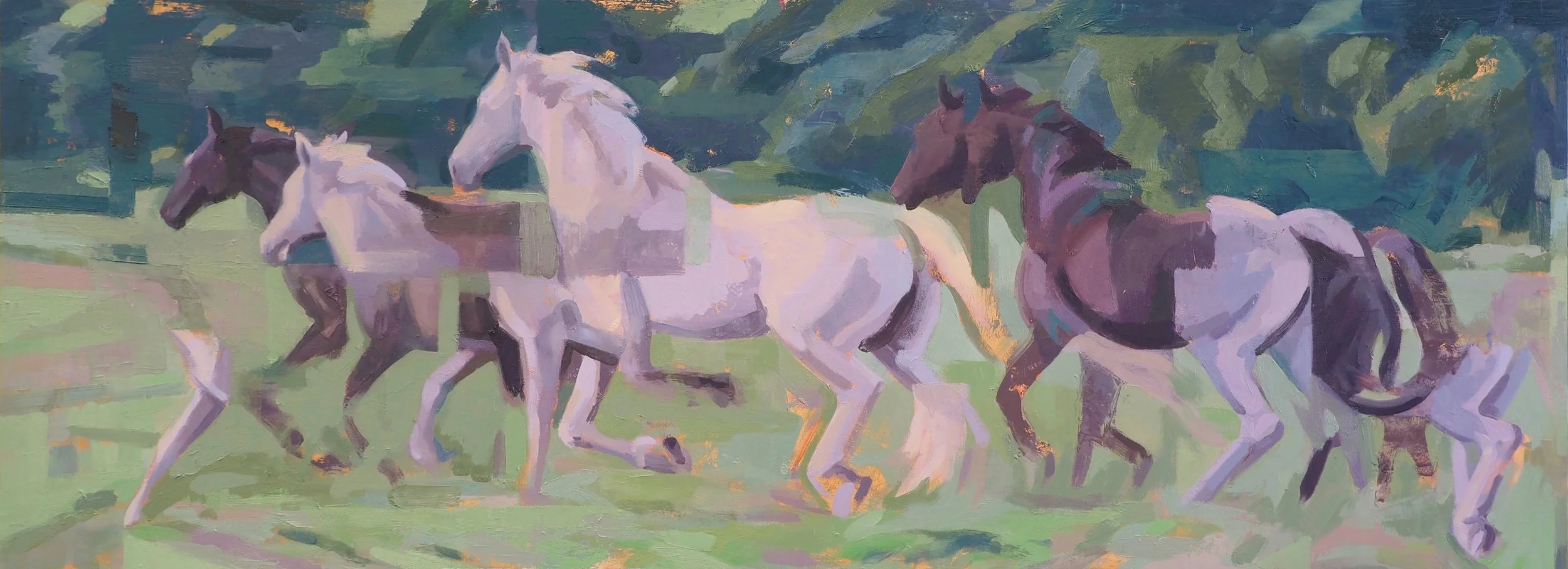 Two Horses, Galloping