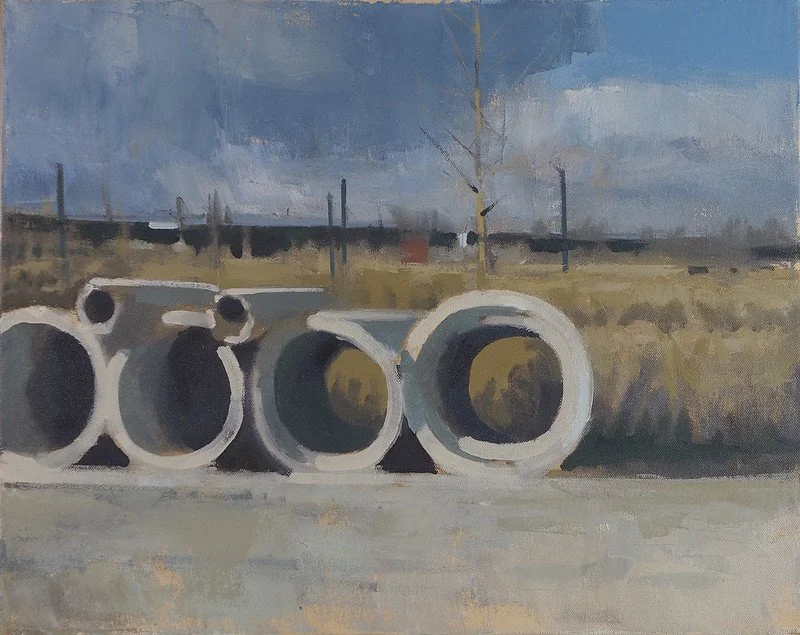 Industrial Yard with Culvert Pipes