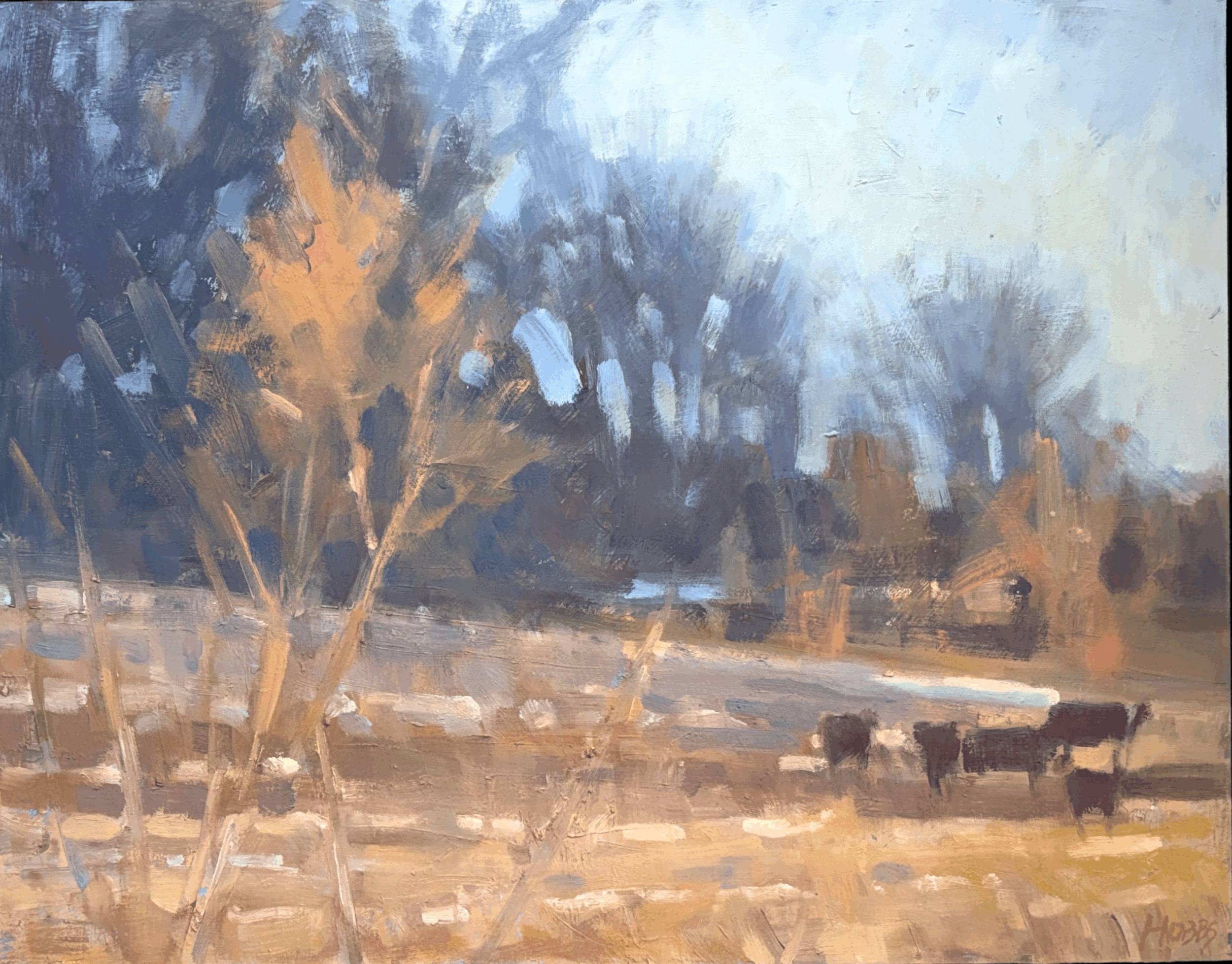 SOLD - Grazing Cattle, Winter