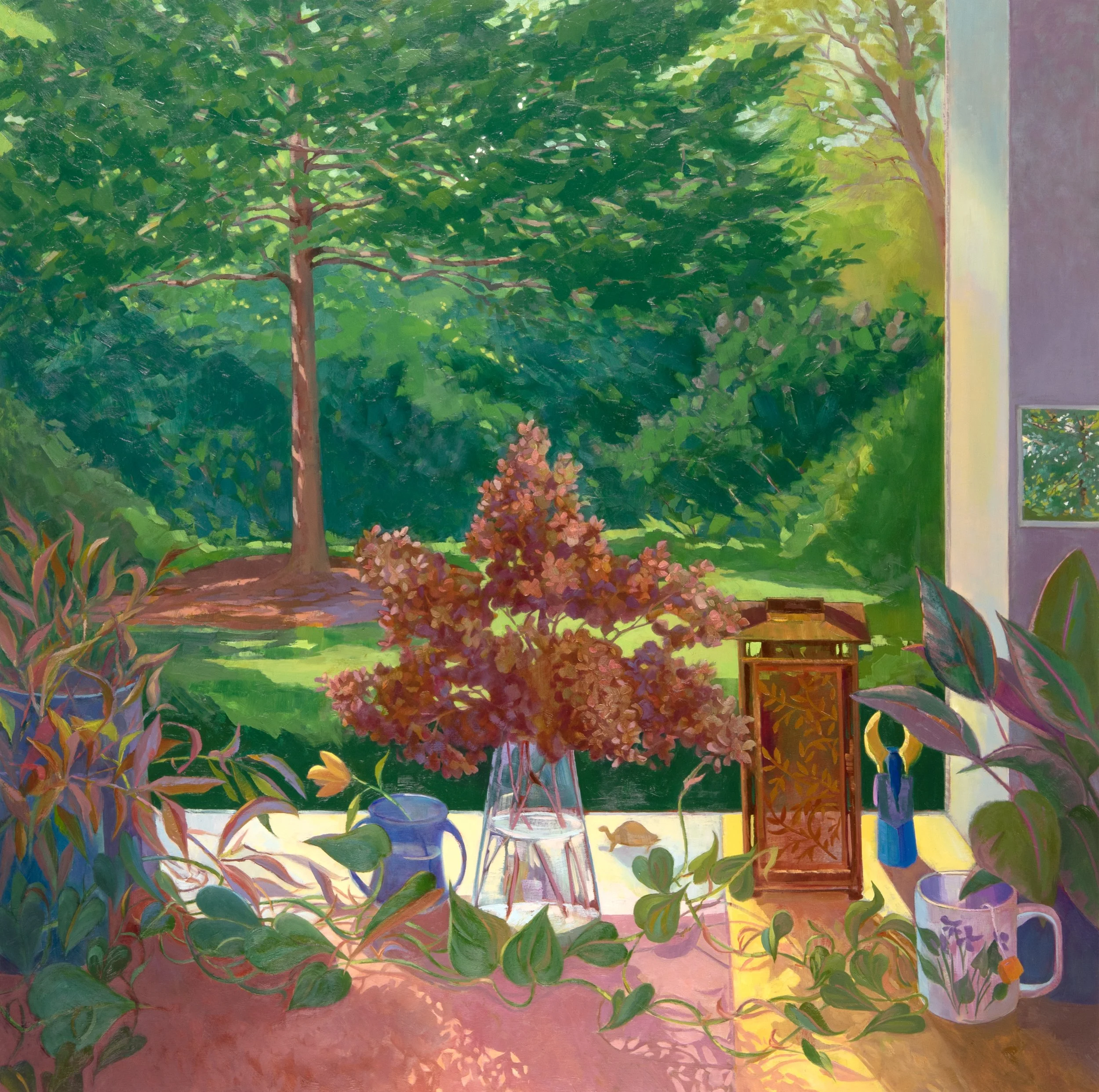 Summer Window with Hydrangeas