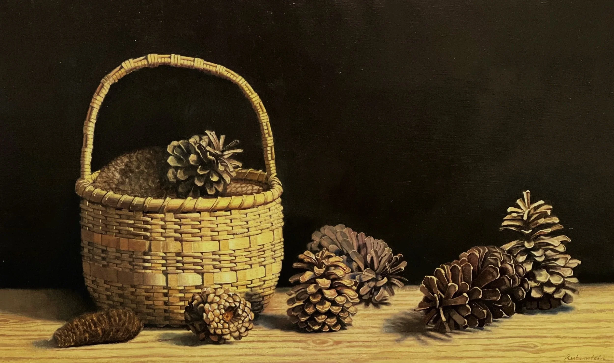 Still Life with Basket and Giant Pine Cones