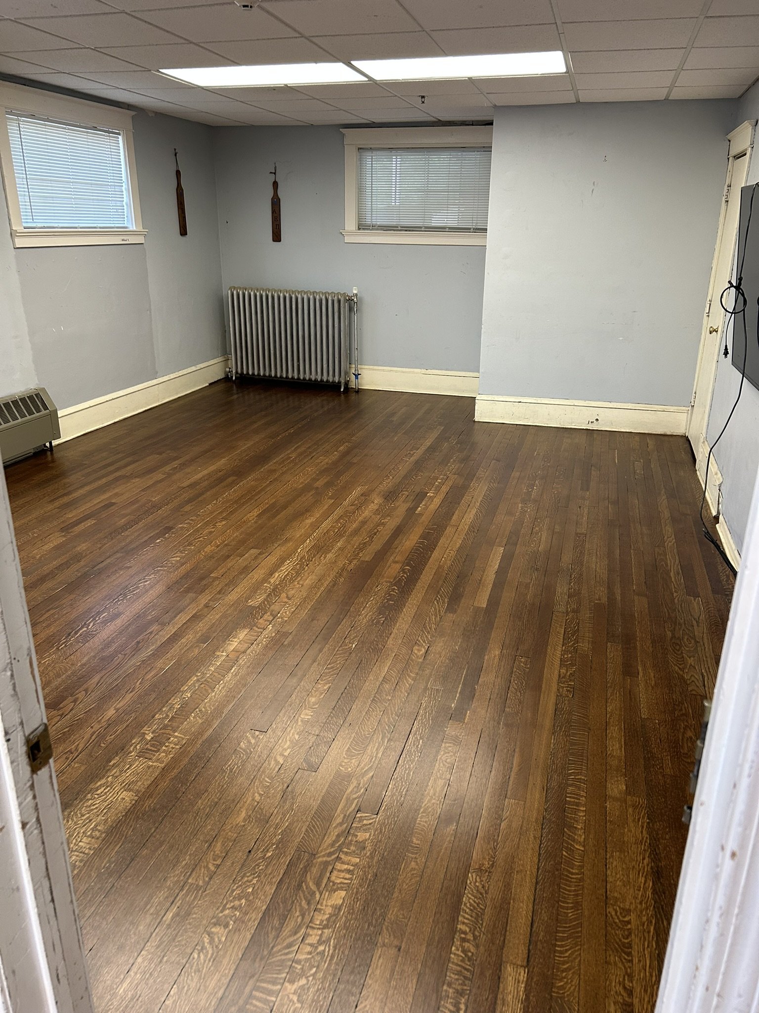 Historic hardwood floor after sanding and refinishing