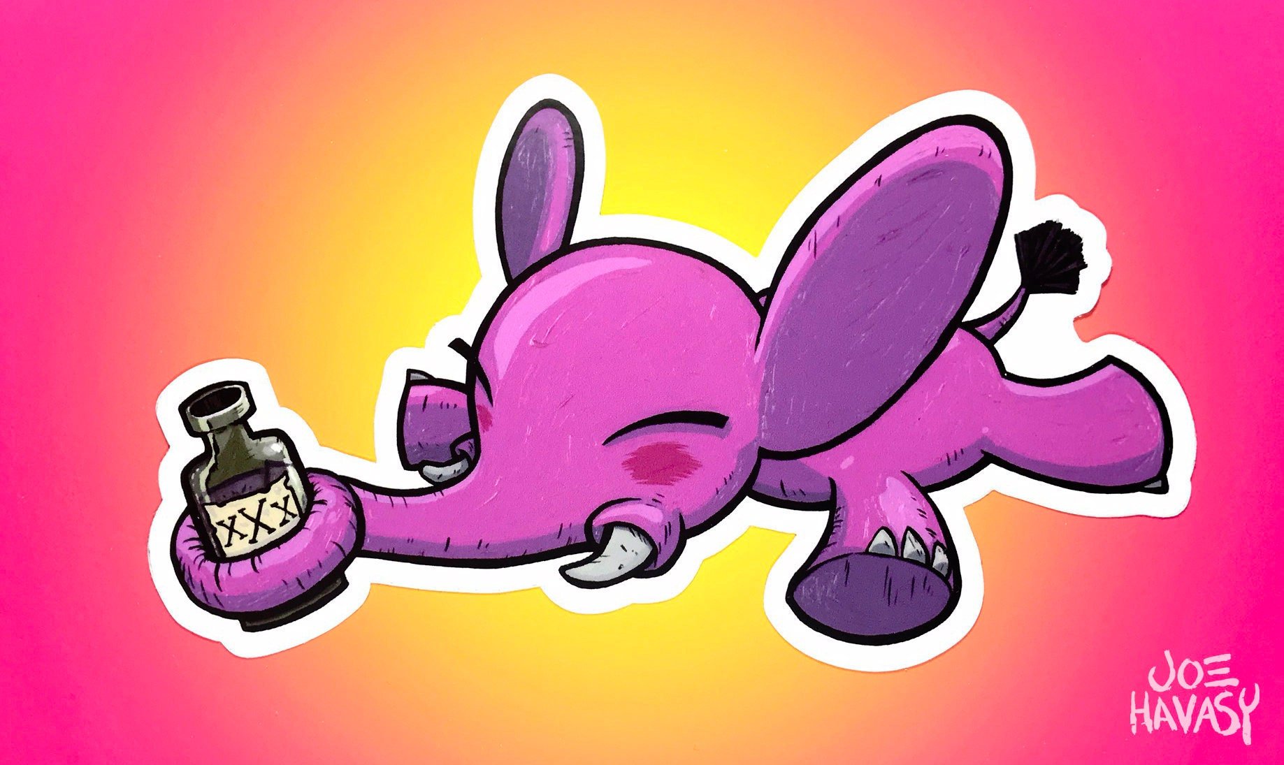 Pink Elephant Sticker