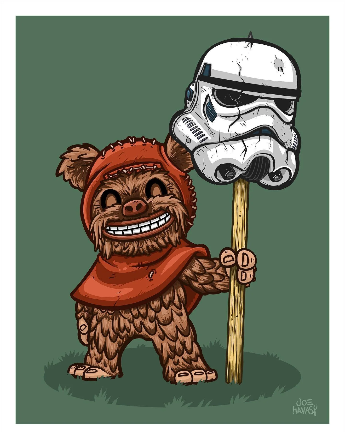 I did a lot of noodling on this Ewok illustration. Of course the best drawing was my first sketch, which ultimately informed the final version :) #ewok #sketch #starwars #process #instaart @battleandbrew #cartoonart #chibi #kawaii #stormtrooper