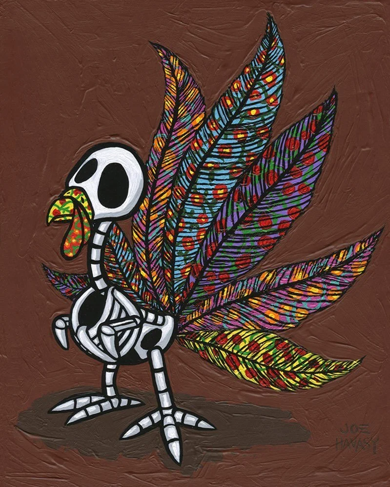 Happy Dia De Los Muertos!!! 
&ldquo;Pavo de los Muertos&rdquo; 
8x10&rdquo; Acrylic on panel

#diadelosmuertos #sugarskull #turkey #thanksgiving #painting #art #illustration #coco #bookoflife