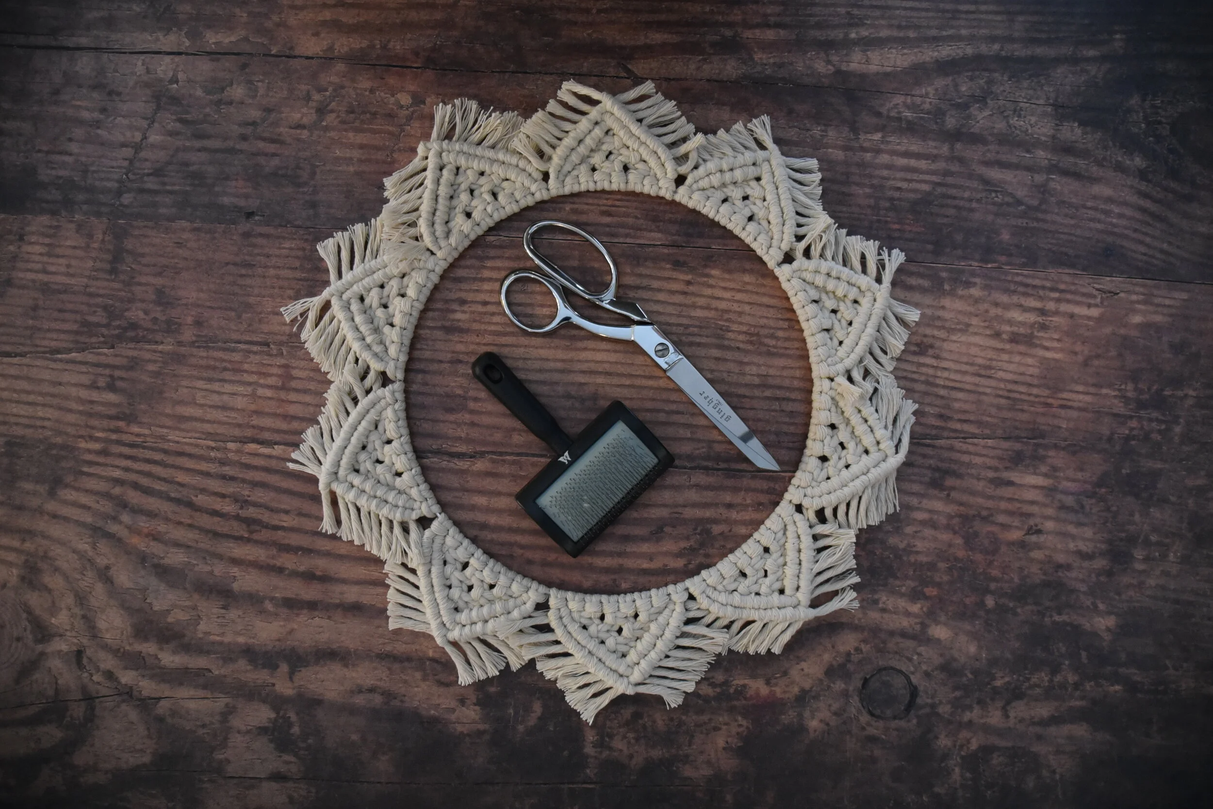 Simple Macramé Mandala Wreath