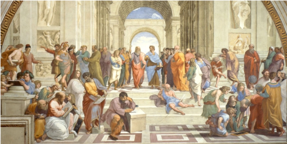 Interesting side note: The School of Athens was both a product of the Renaissance scenius, and depicts art, philosophy, mathematics, poetry as one entire historical scenius, each building off the other through the long arc of time.