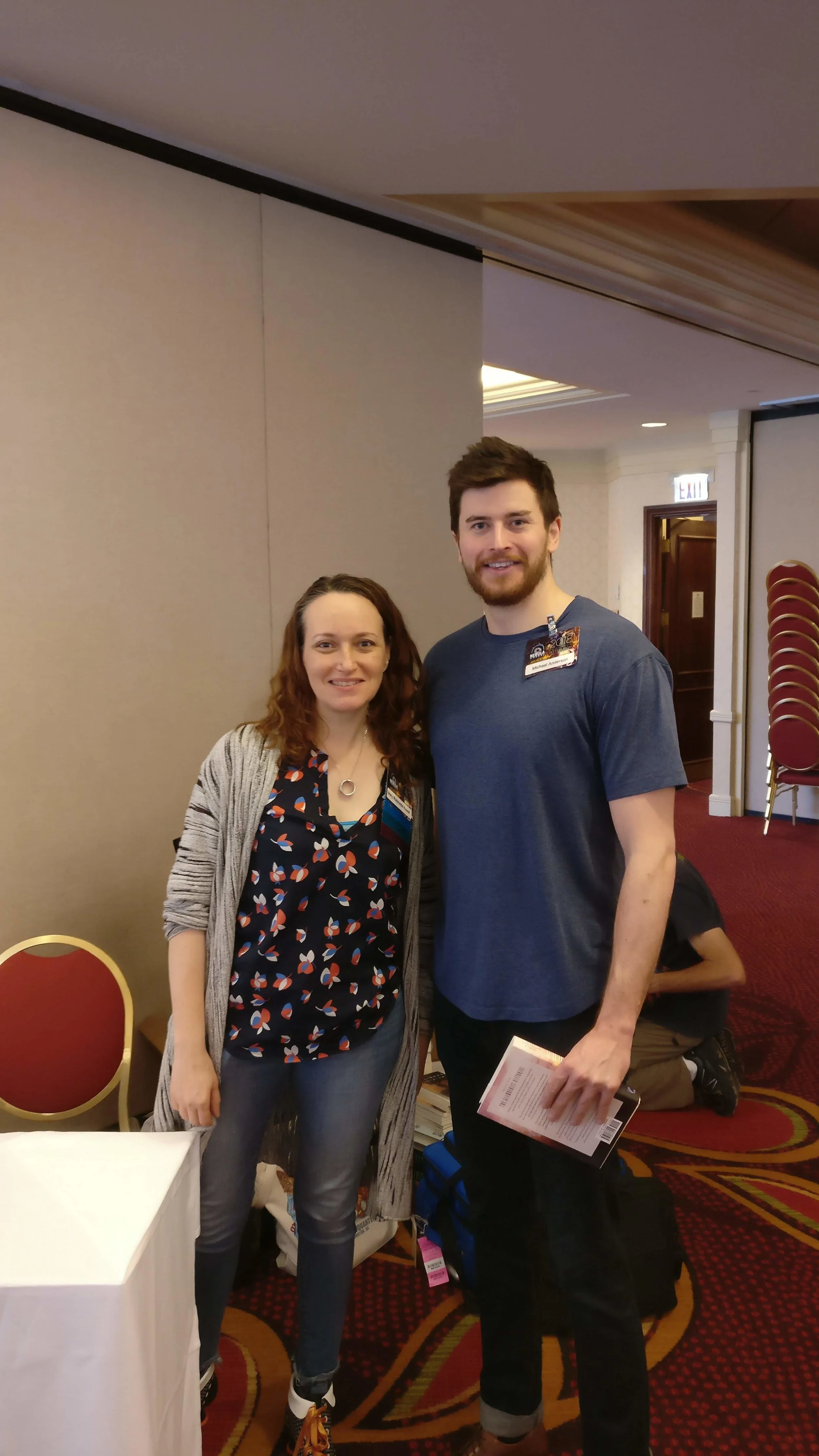Mary Robinette Kowal and I at the 2018 Nebula Conference mass autograph signing