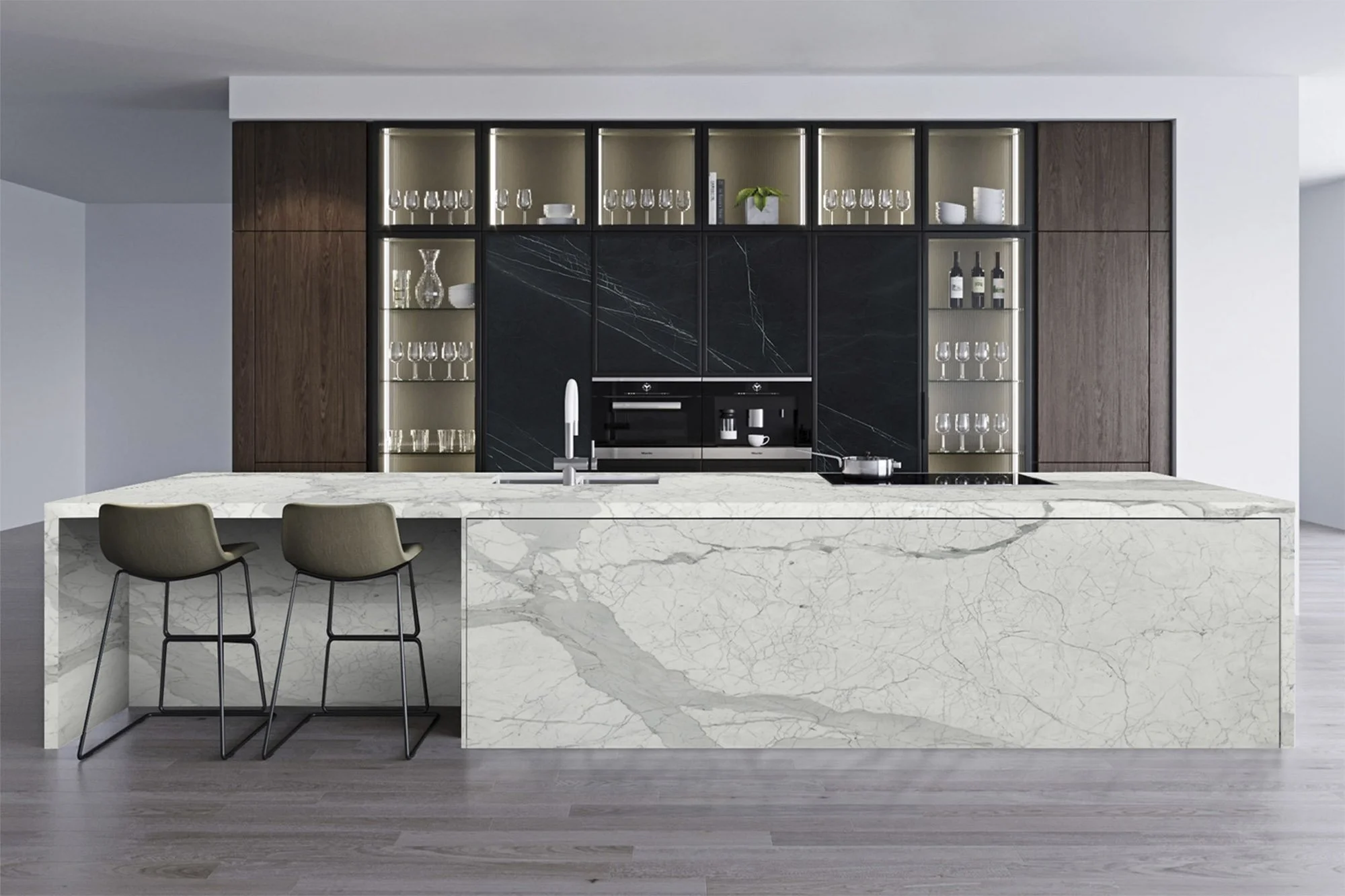 Minimalist Contemporary Kitchen Remodel by Prestige Stone Creations project photo