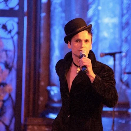Entertaining at a benefit held at the Angel Orensanz Foundation in NYC, 2014