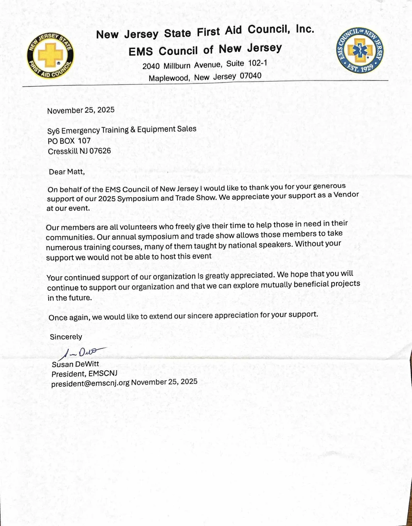 Thank you for having us! It was an honor being selected to teach our Bleeding Control program to a great group of NJ&rsquo;s frontline EMTs! 💪 🩸 🙏