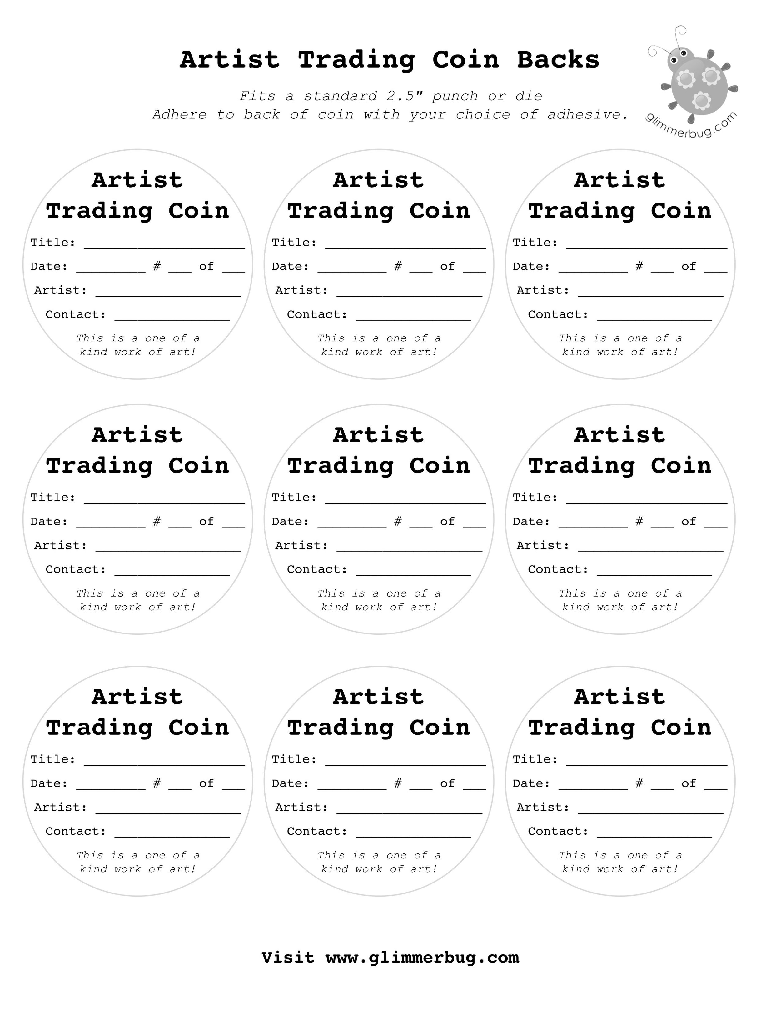 ATCoin Back Digi Download Sheet Digital Download for ATC Round 2.5 inch  Coins — Glimmerbug Handmade Art