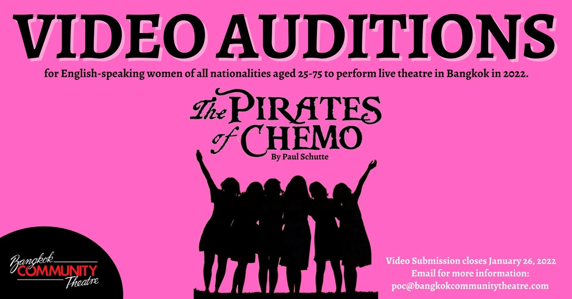 VIDEO AUDITIONS for The Pirates of Chemo