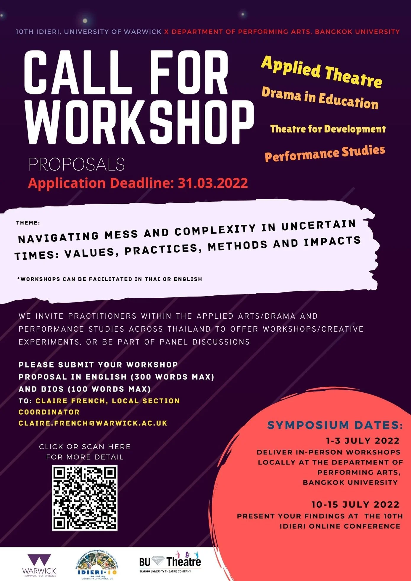 CALL FOR WORKSHOP PROPOSALS!