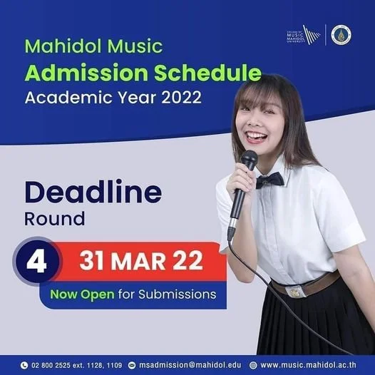 Mahidol Music Admission Schedule