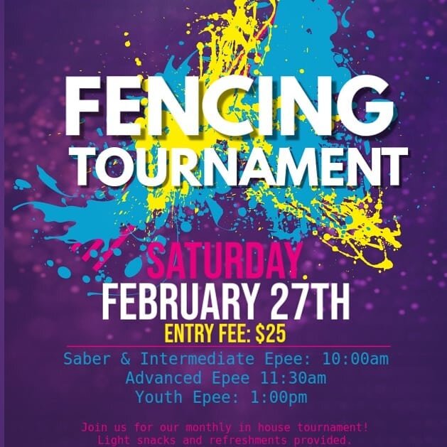 We hold an in house Fencing tournament every month with about 40 participants in 3 age groups and both epee and saber.

Even though many students will not pursue a competitive pathway for their fencing career, i think formal competition is important.