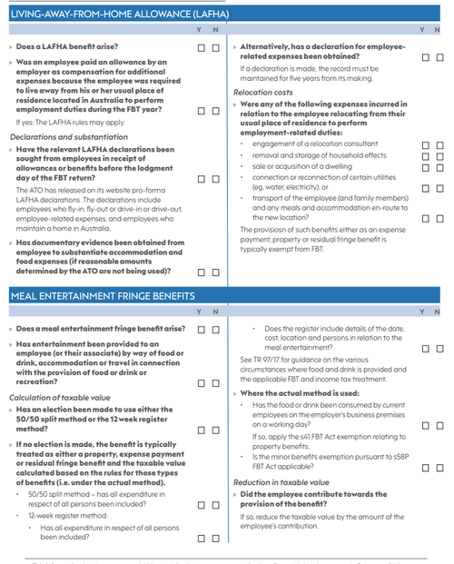 FBT Checklist 2024-25 — CE Smith & Co. Mackay