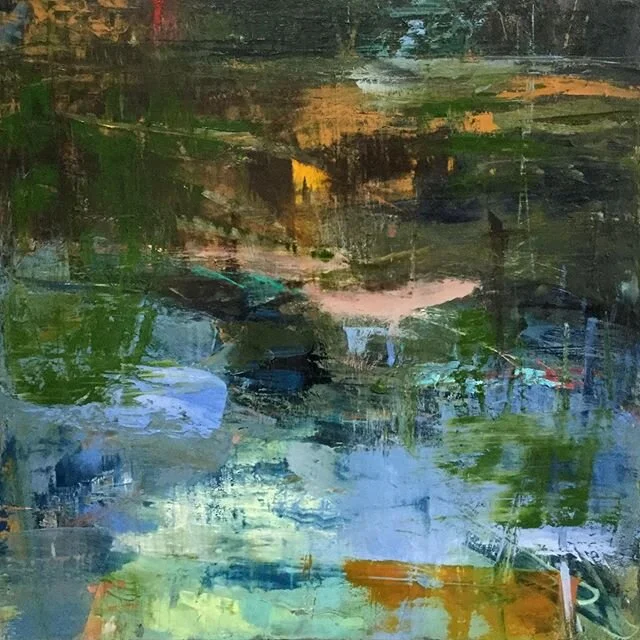 Keep getting drawn going back to water! &lsquo;Pond in May&rsquo; 80x80 cm Oil on Canvas.