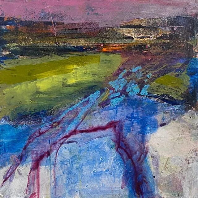 &lsquo;Meander&rsquo; Acrylic on board. Delivered some paintings including this one to @bluehousegallery Schull, West Cork yesterday. It&rsquo;s great to see gallery&rsquo;s opening again!
