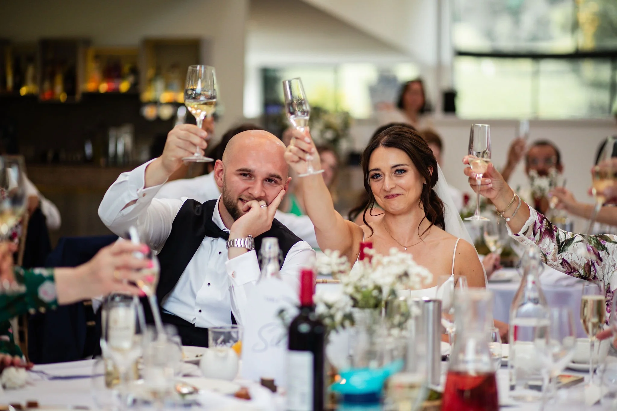 Relaxed and candid wedding at Tyn Dwr Hall, photographed by  a North wales wedding photographer