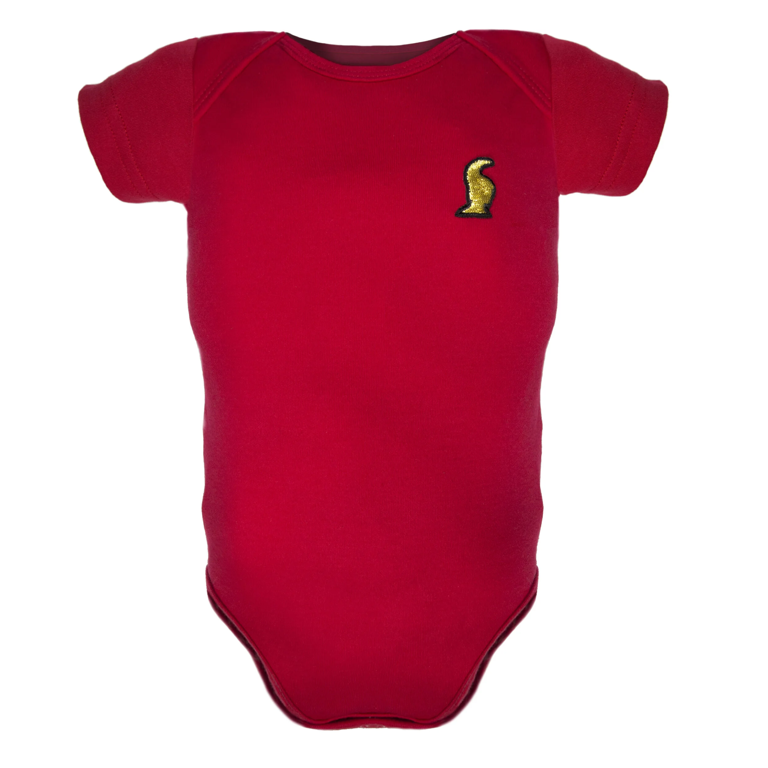 Klaverweide shortsleeve Red Plain romper 1.jpg