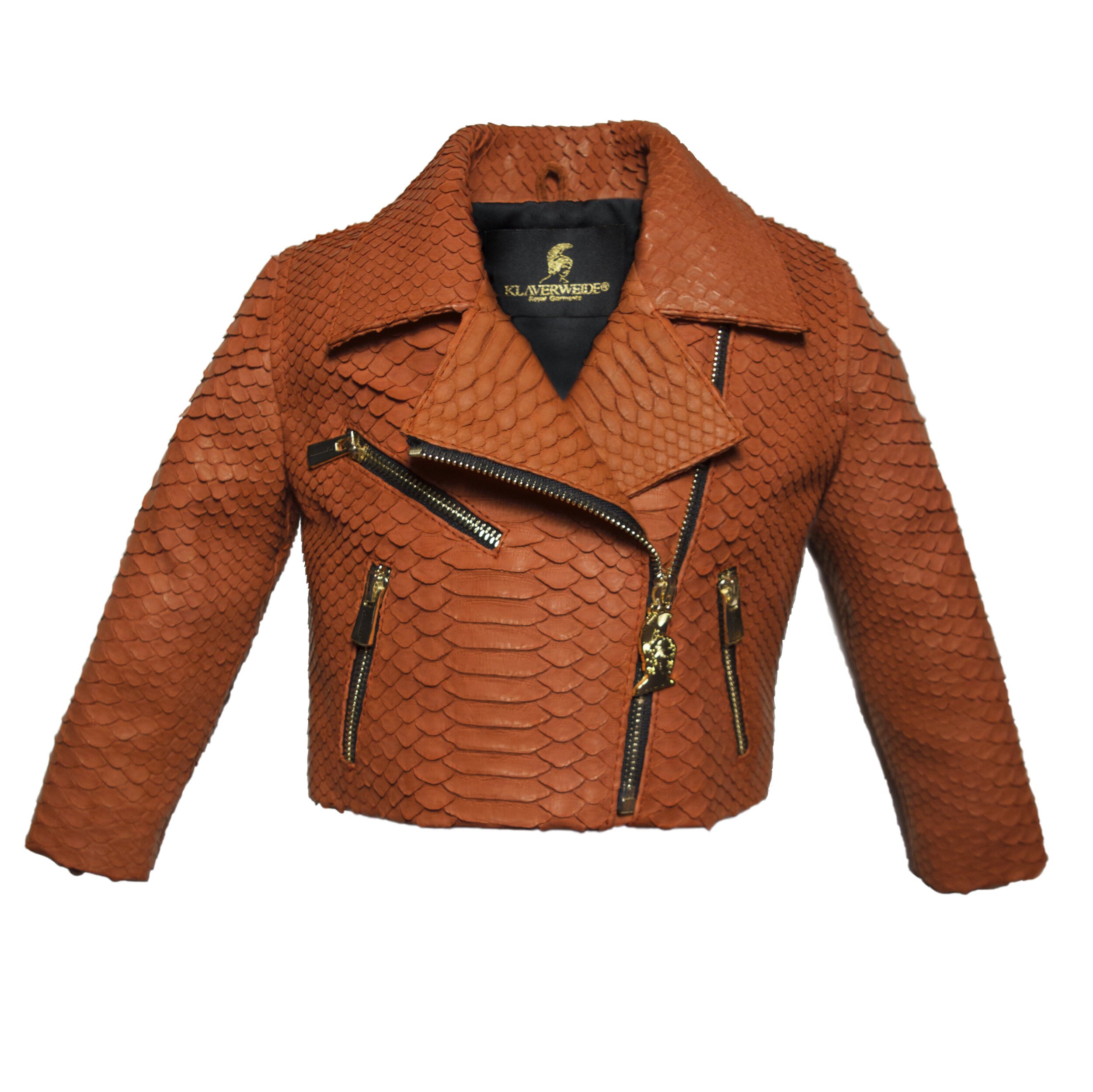 Klaverweide Baby biker jacket Orange Python 1.jpg