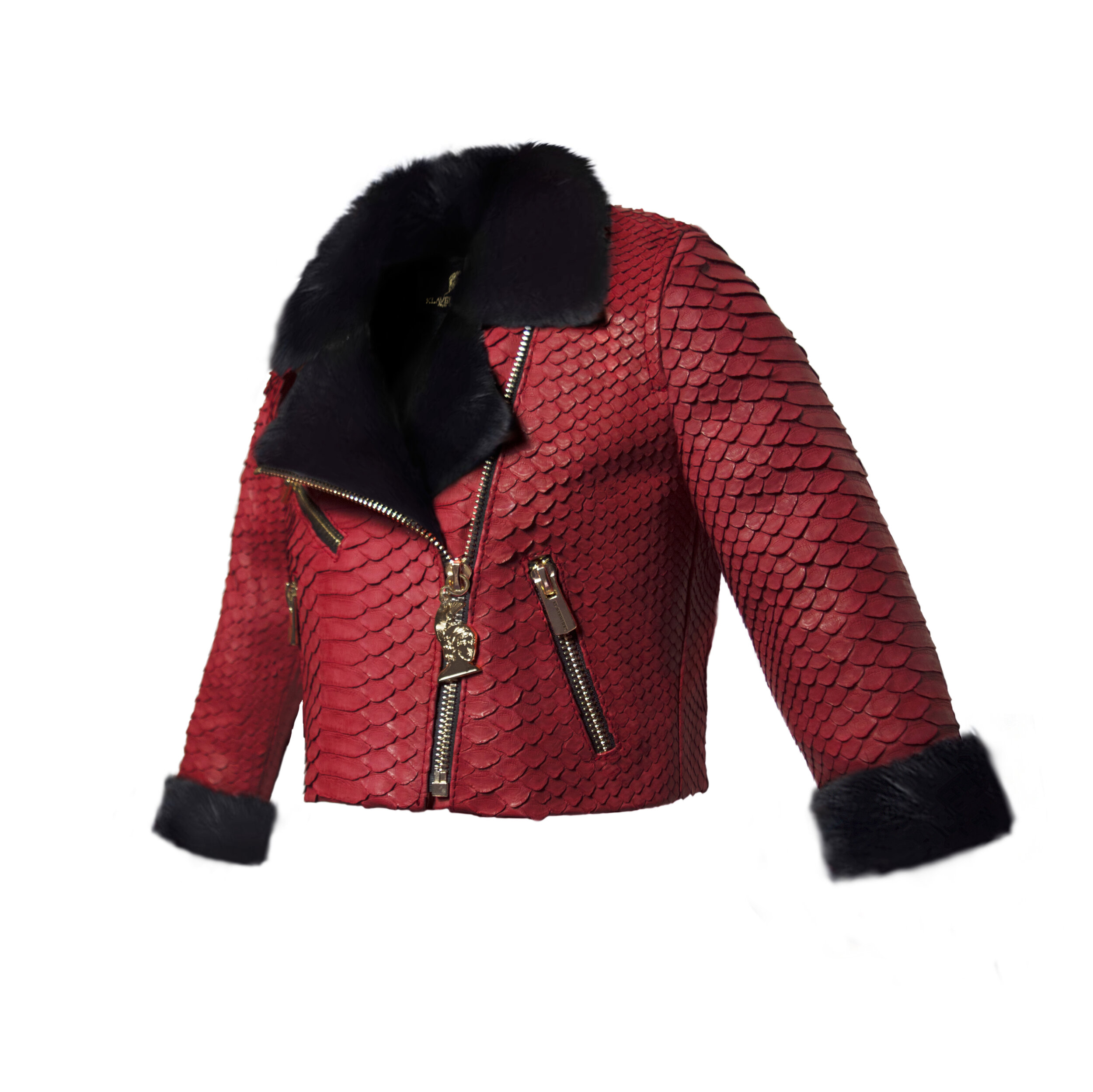 Klaverweide Baby biker jacket Red Python 2.jpg