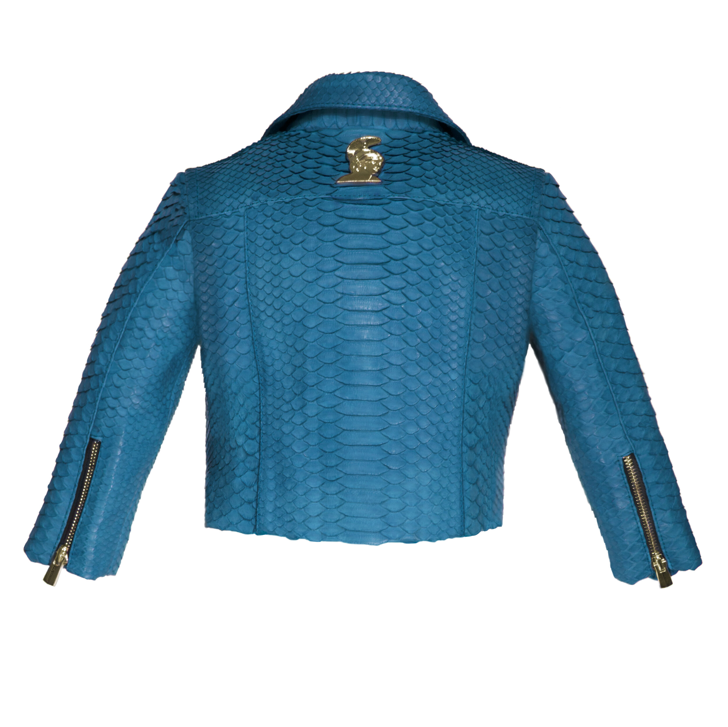 Klaverweide Baby biker jacket Turquoise Python 4.jpg