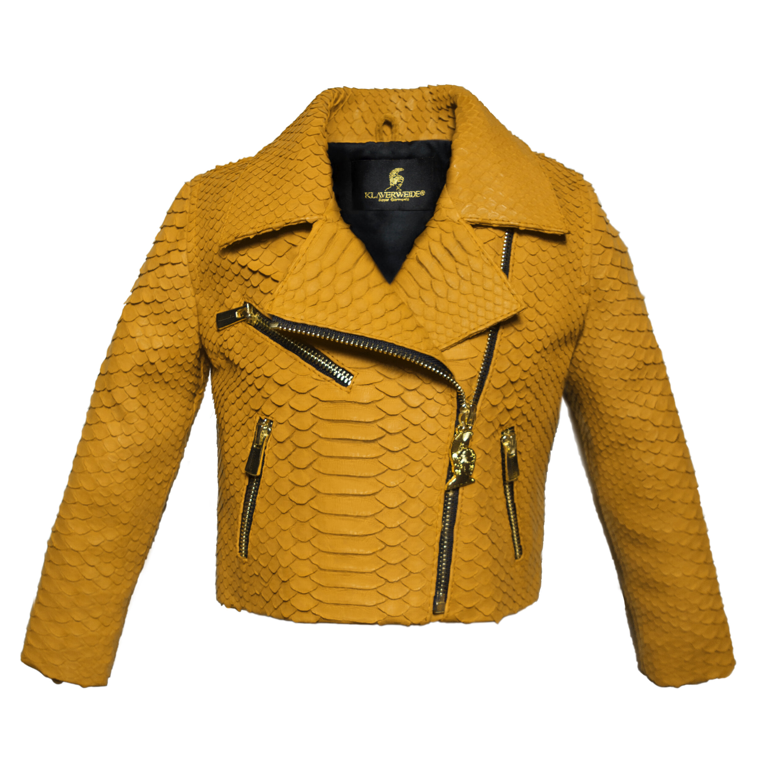 Klaverweide kids biker jacket Yellow Python 1.jpg