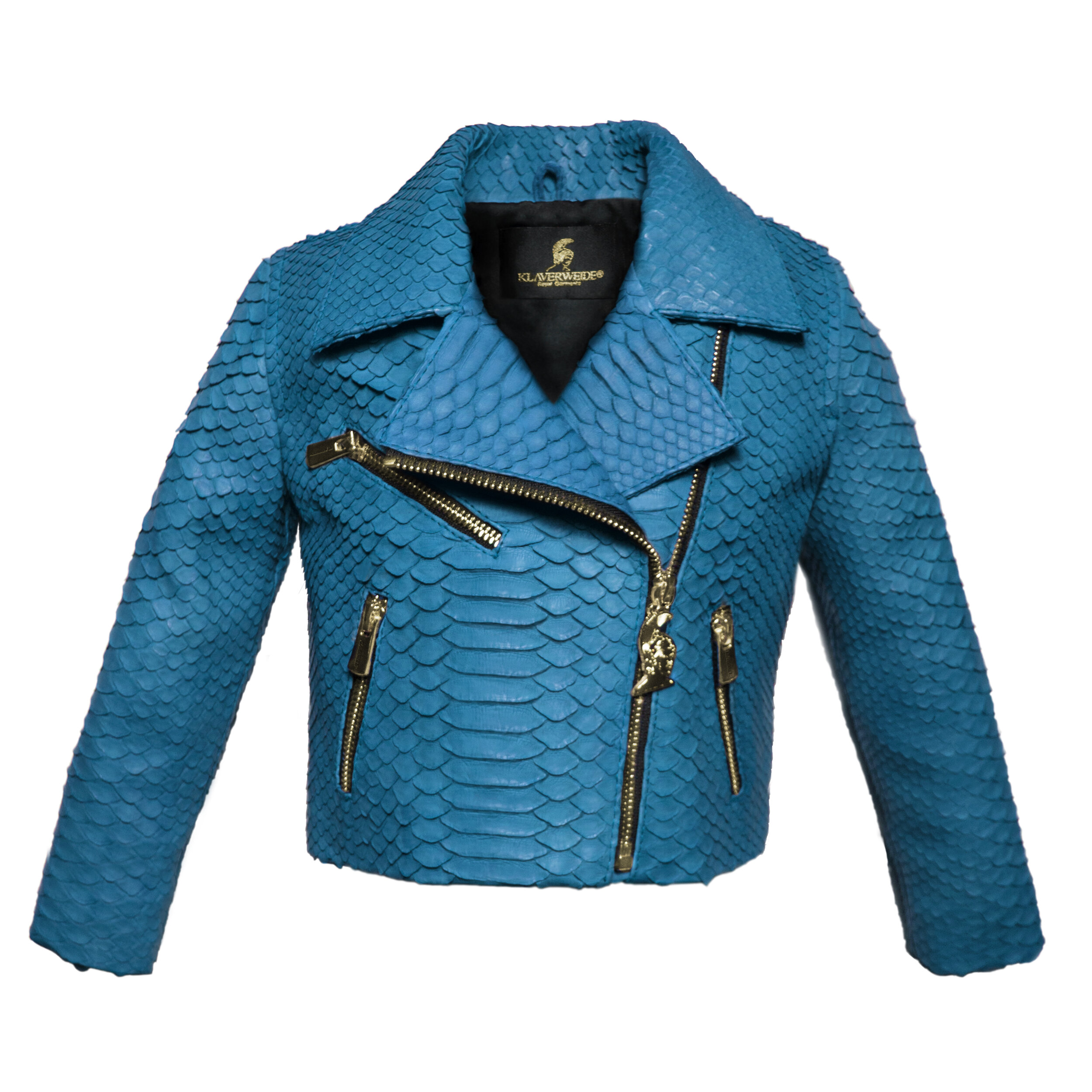 Klaverweide kids biker jacket Turquoise Python 1.jpg