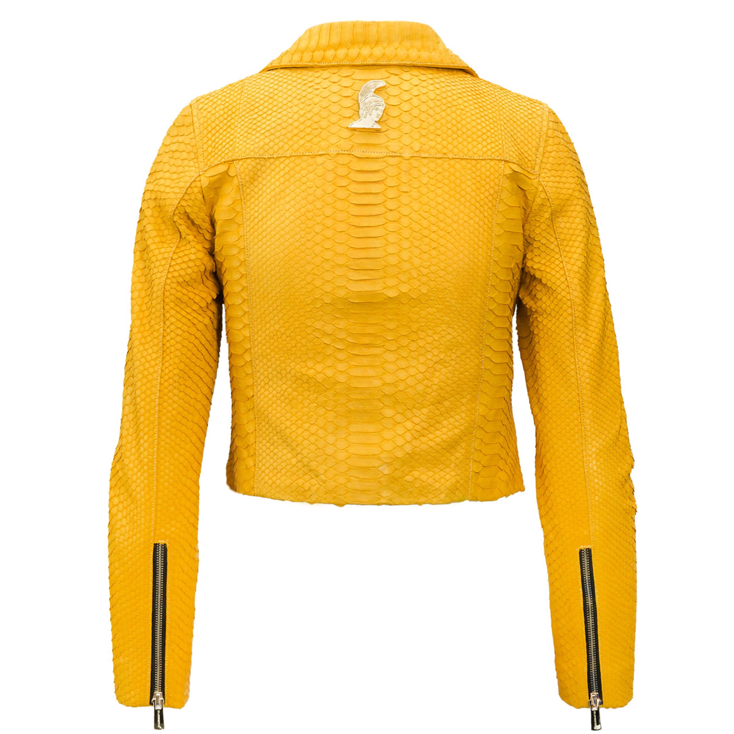 Women yellow Python Biker jacket Klaverweide 2 copy.jpg