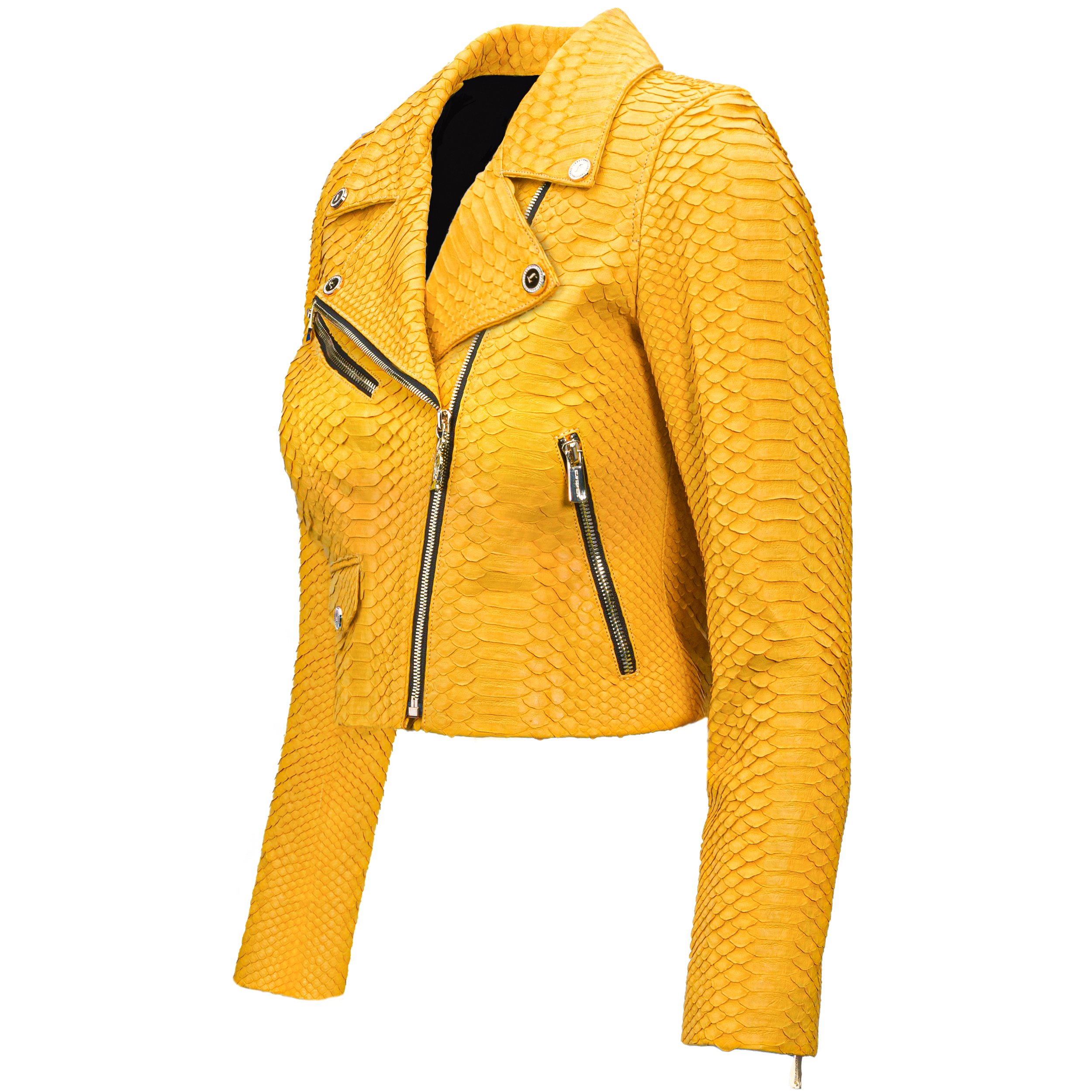 3 Women yellow Python Biker jacket Klaverweide copy.jpg
