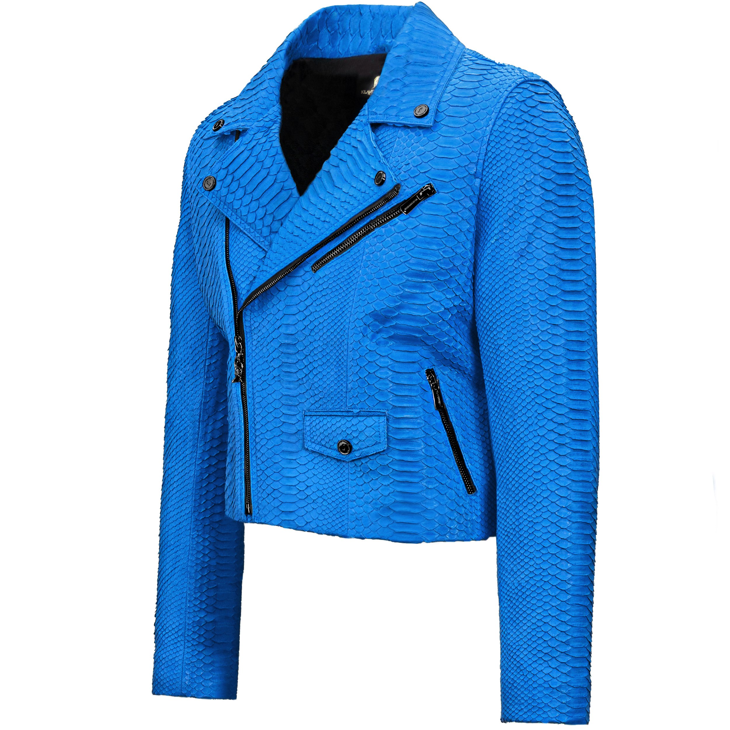 Dodger Blue Black Python biker jacket Klaverweide men 777 2 .jpg