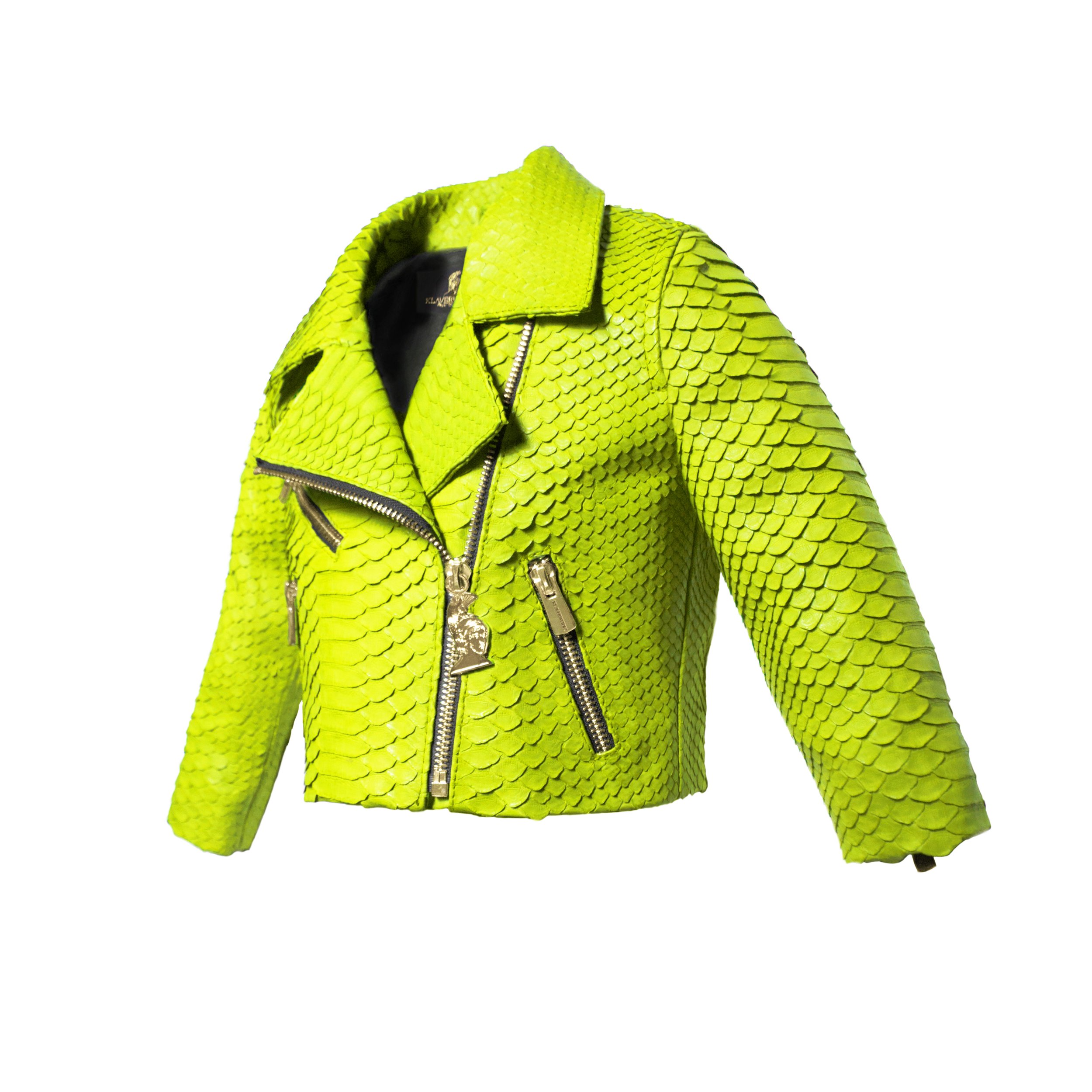Klaverweide Baby biker jacket Lime Python new new 2.jpg