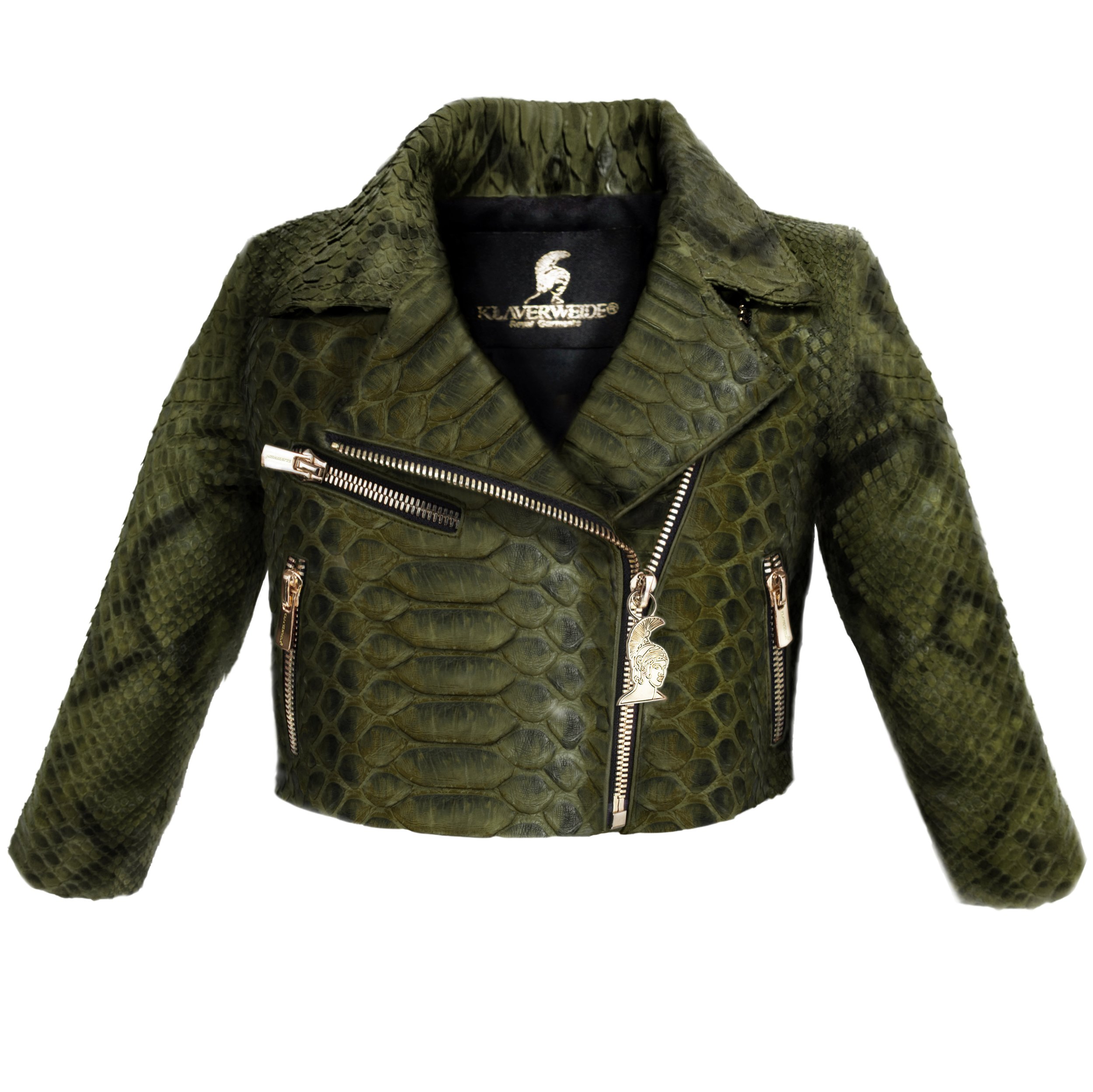 Klaverweide Baby Biker Jacket Natural army green Python 1111.jpg