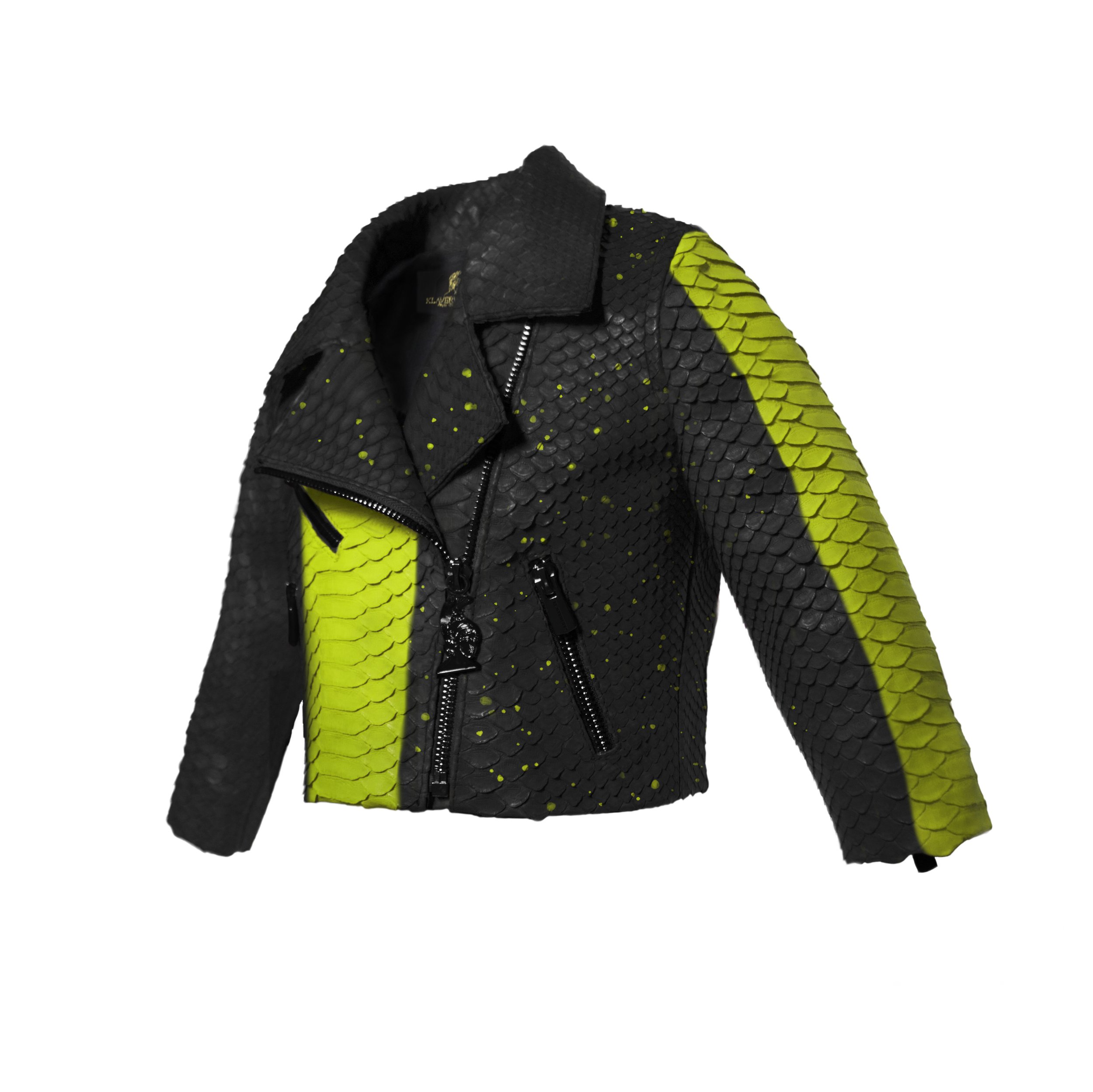 Klaverweide Baby biker jacket lime paint Black Python 2.jpg