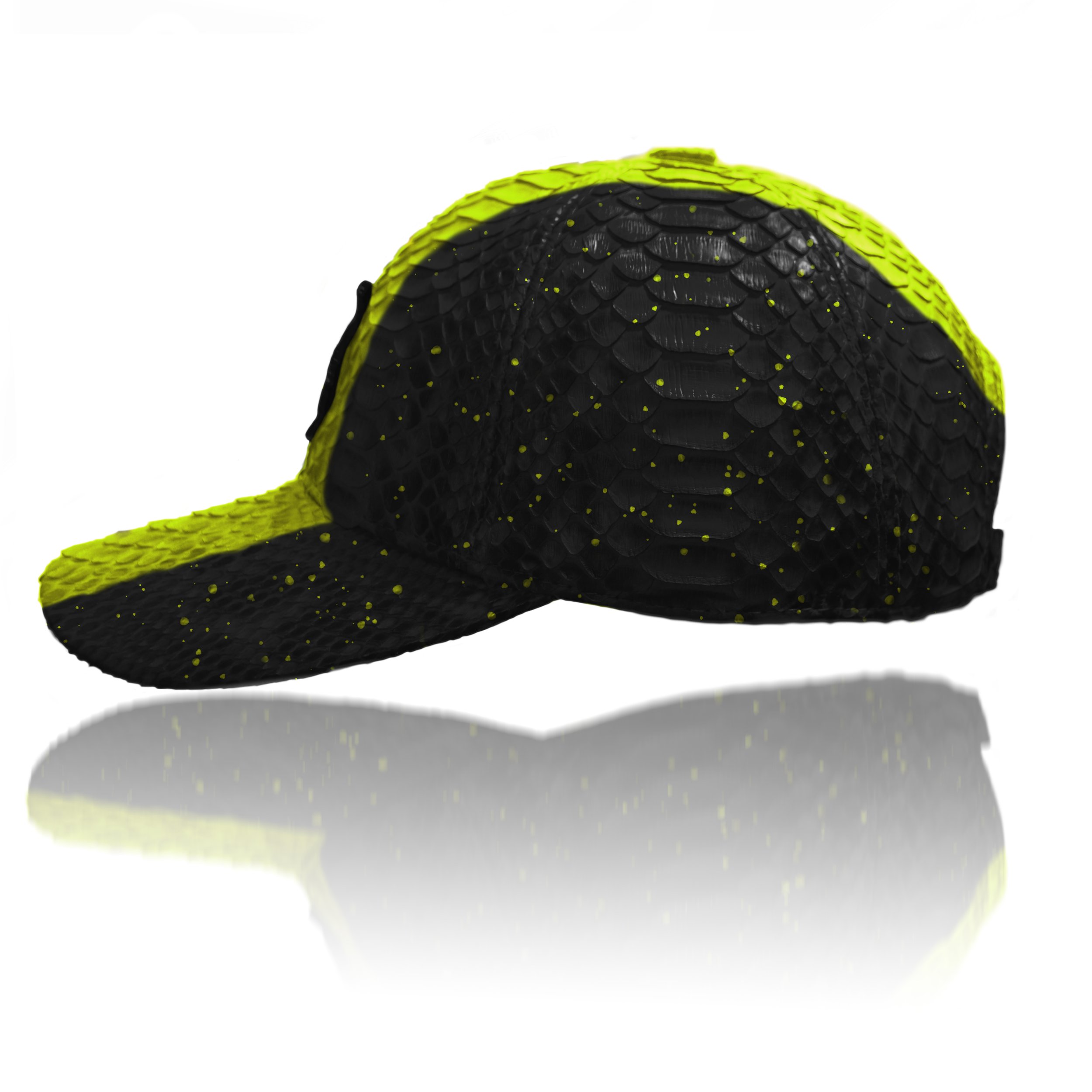 lime Neon paint Python baseball hat 1.jpg