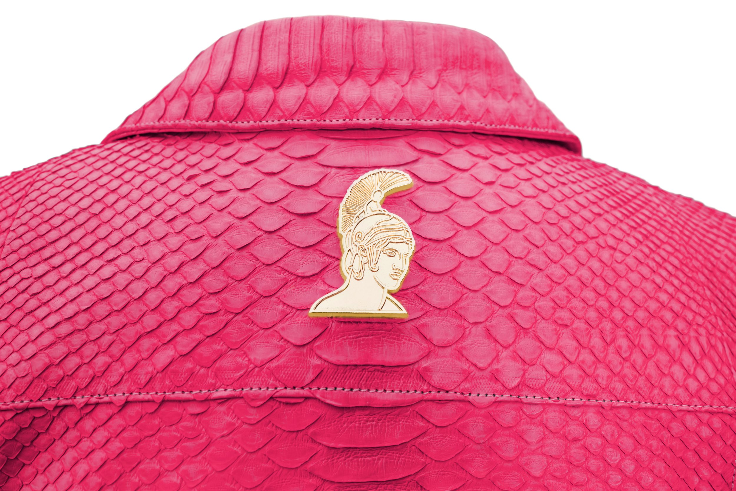 Klaverweide Biker jacket Candy Pink python women 5 .jpg
