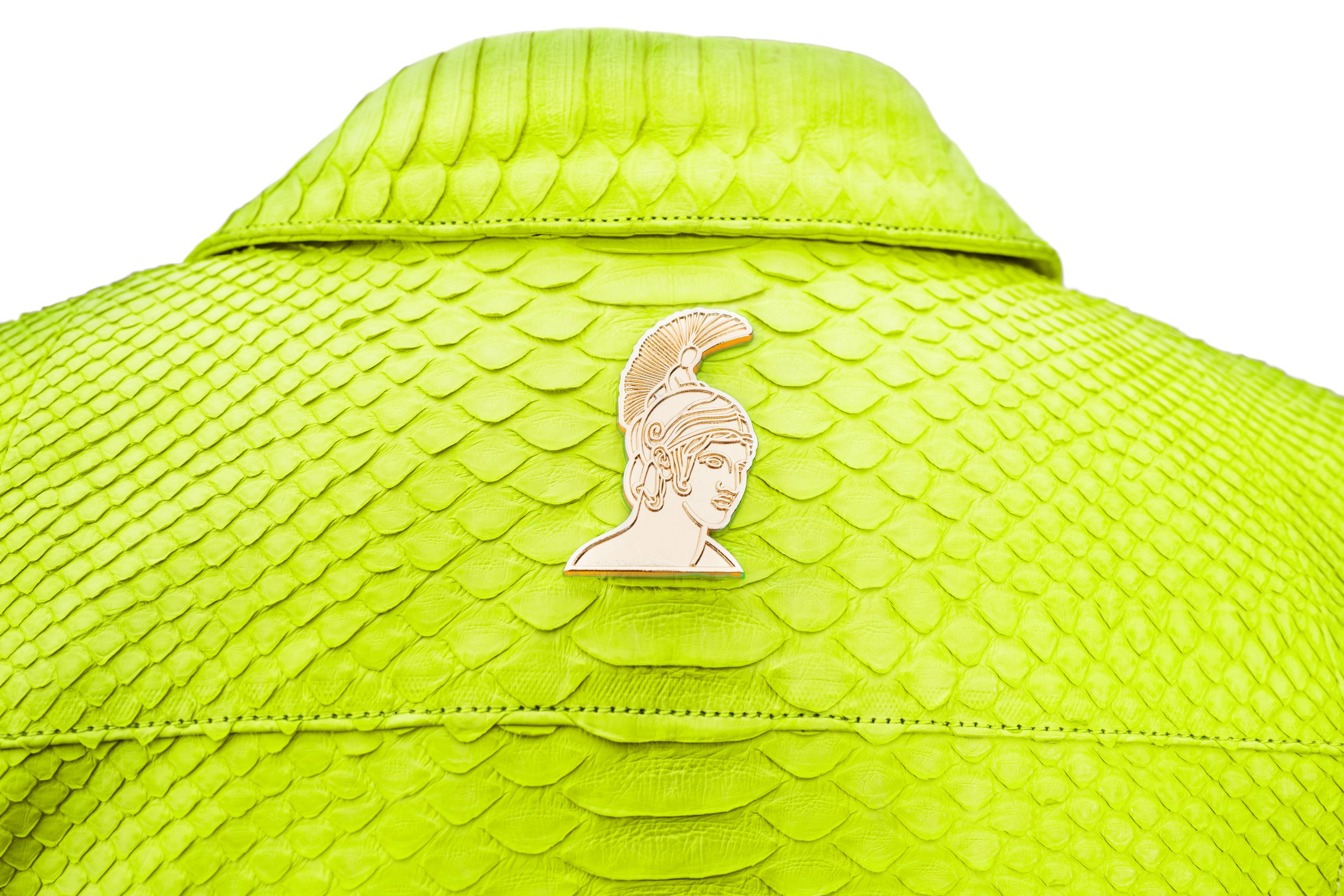 Klaverweide Biker jacket Lime python women 5 .jpg