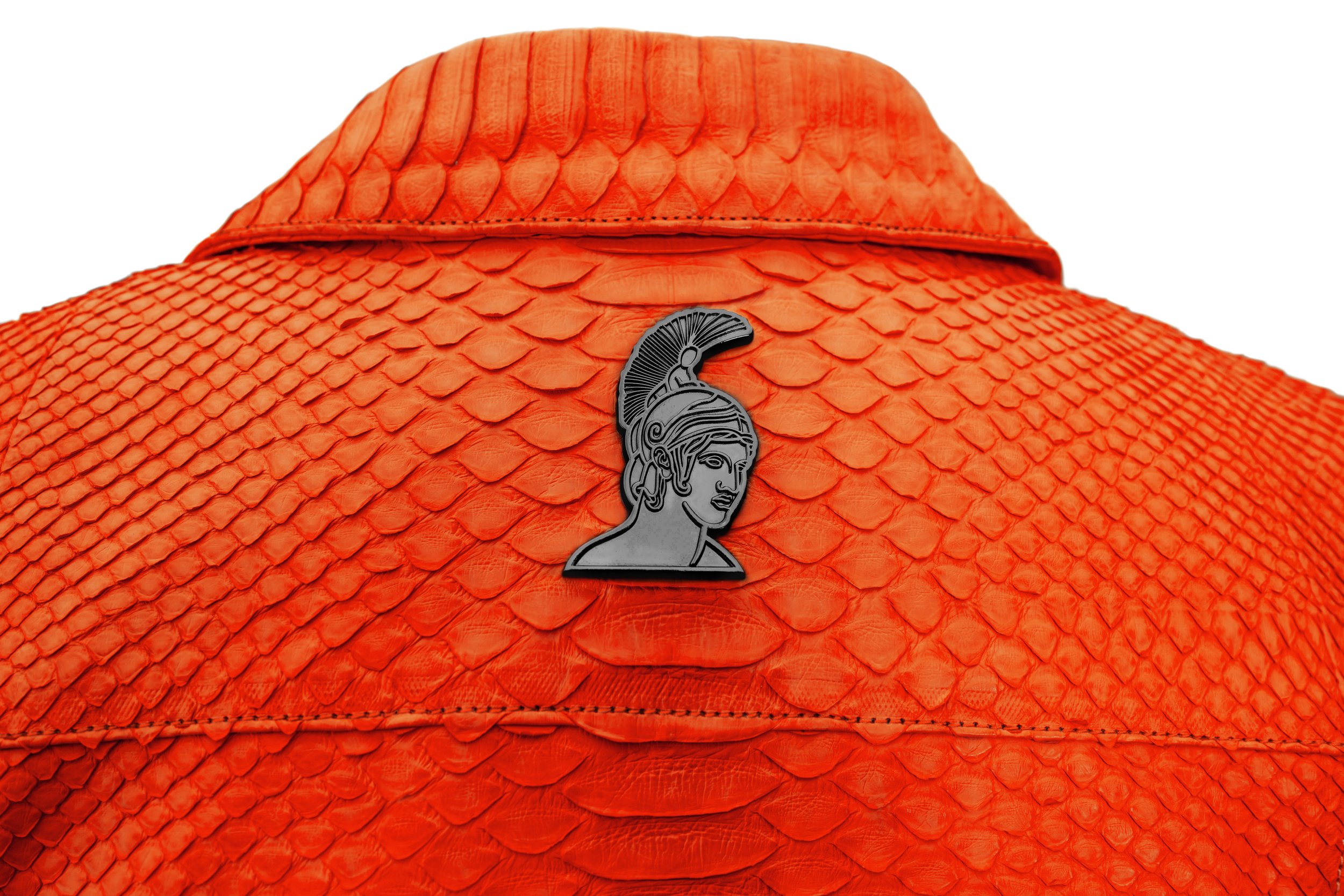Klaverweide Biker jacket Orange Black python women 555 .jpg