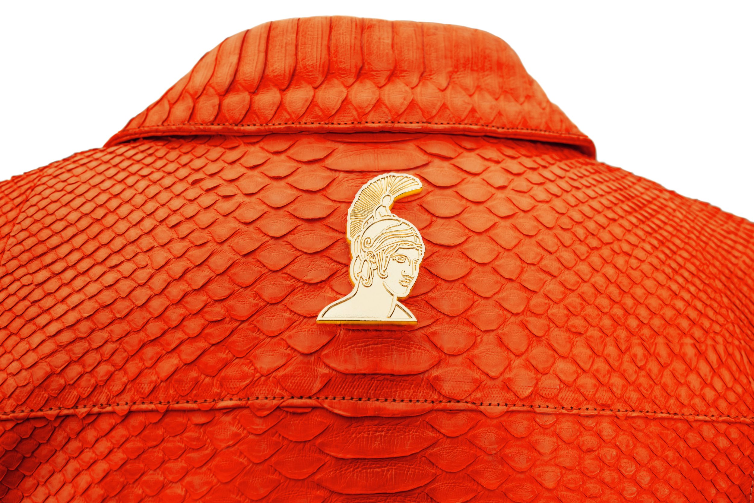 Klaverweide Biker jacket Orange python women 555 .jpg