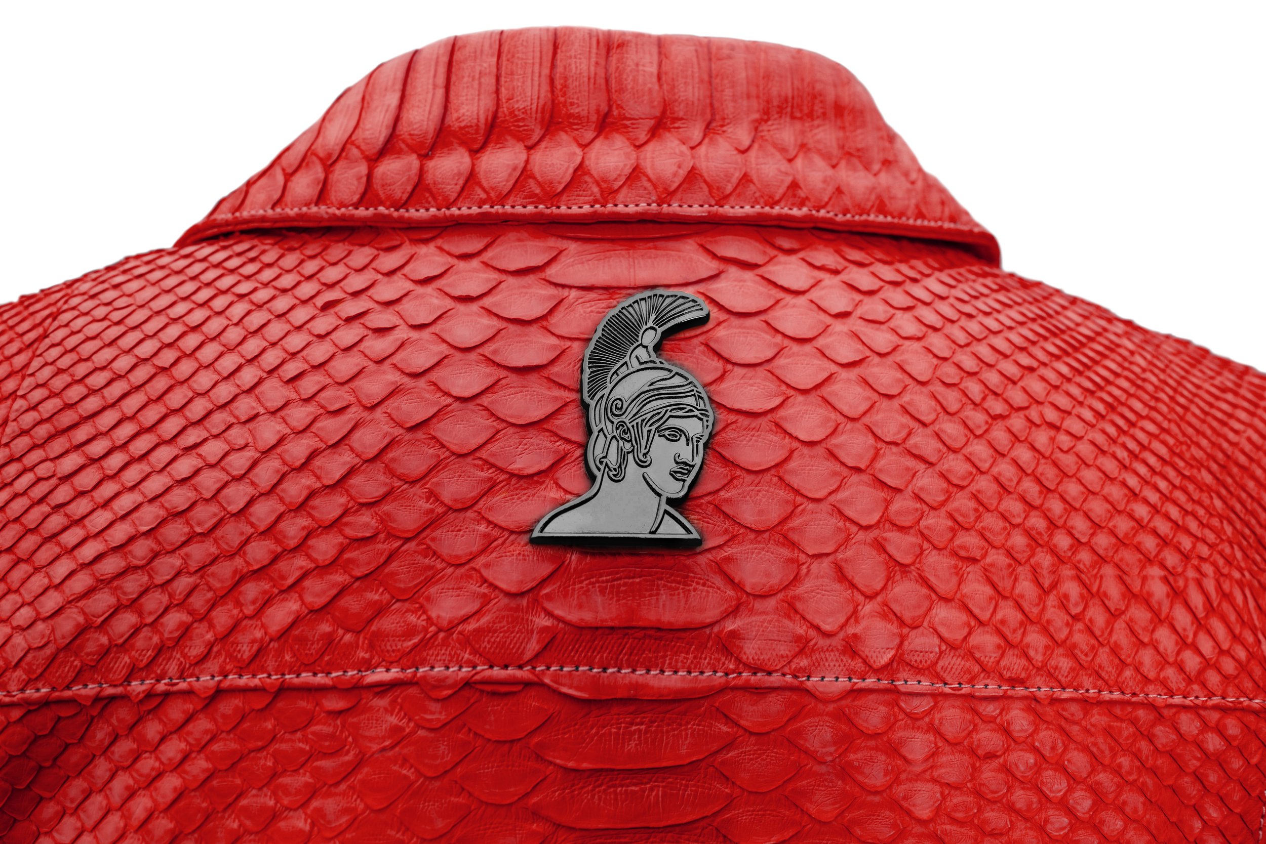 Klaverweide Biker jacket Red Black python women 5 .jpg