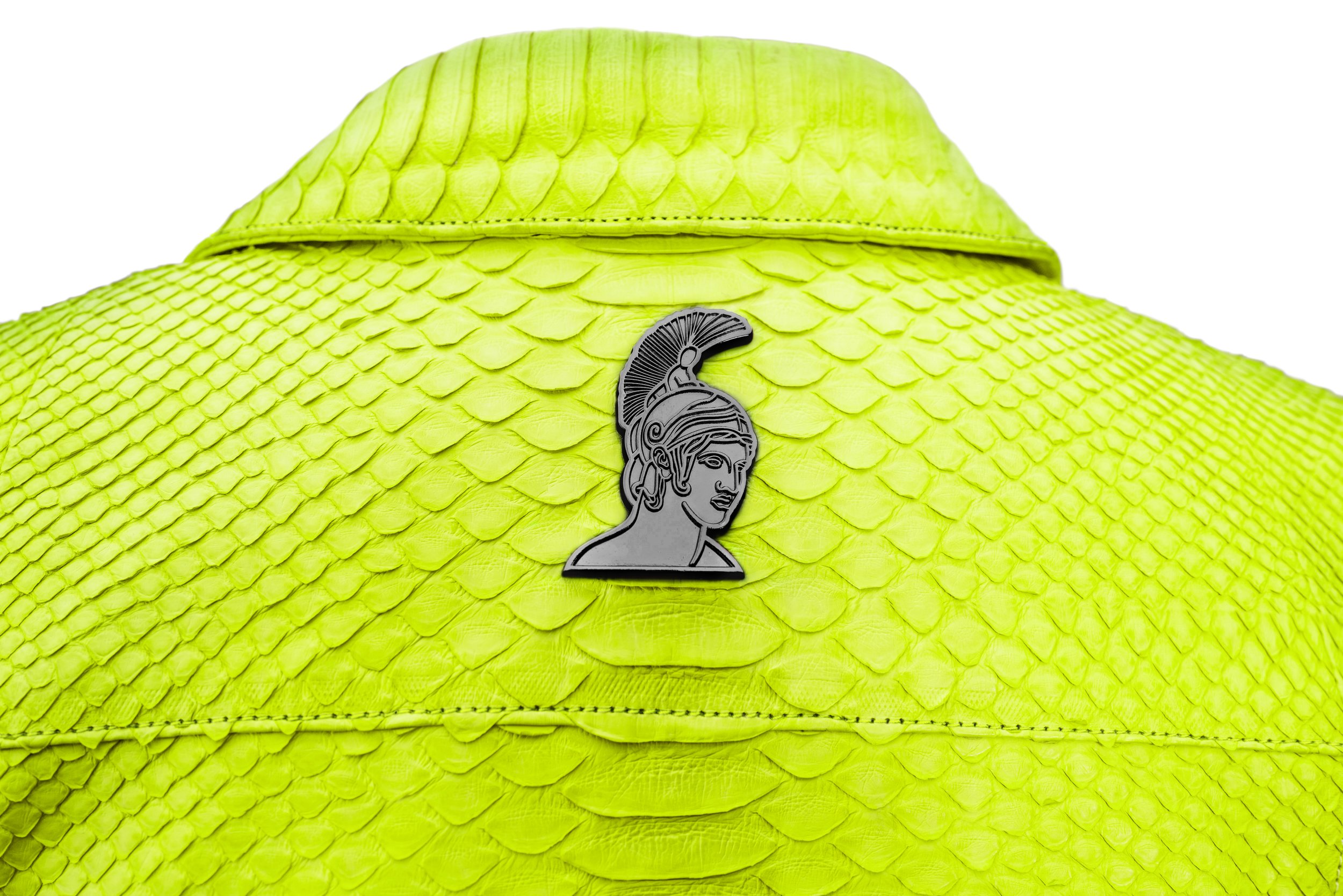 Klaverweide Biker jacket Lime Black python women 5 .jpg