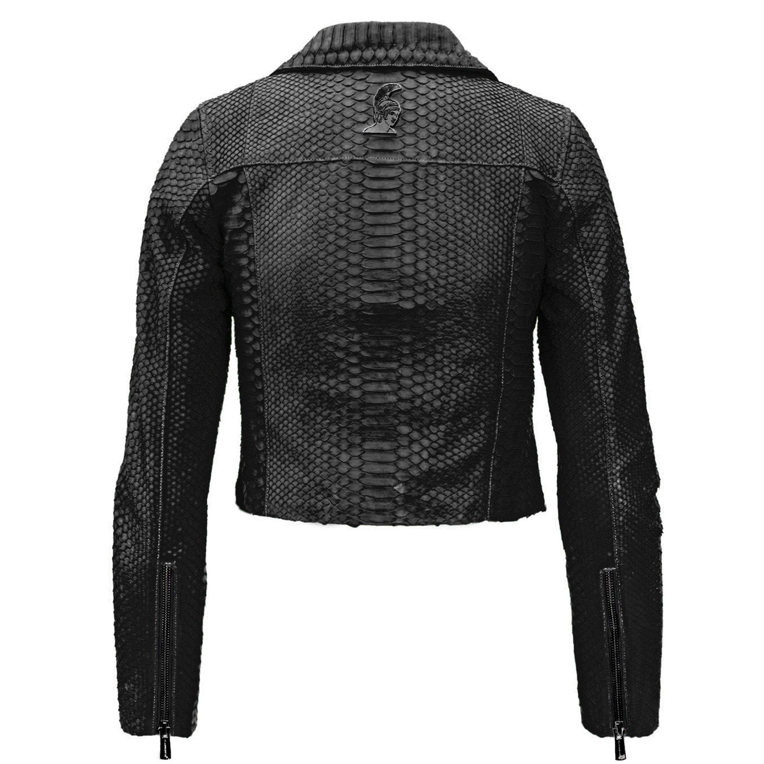 Women All Black Python Biker jacket Klaverweide 2.jpg