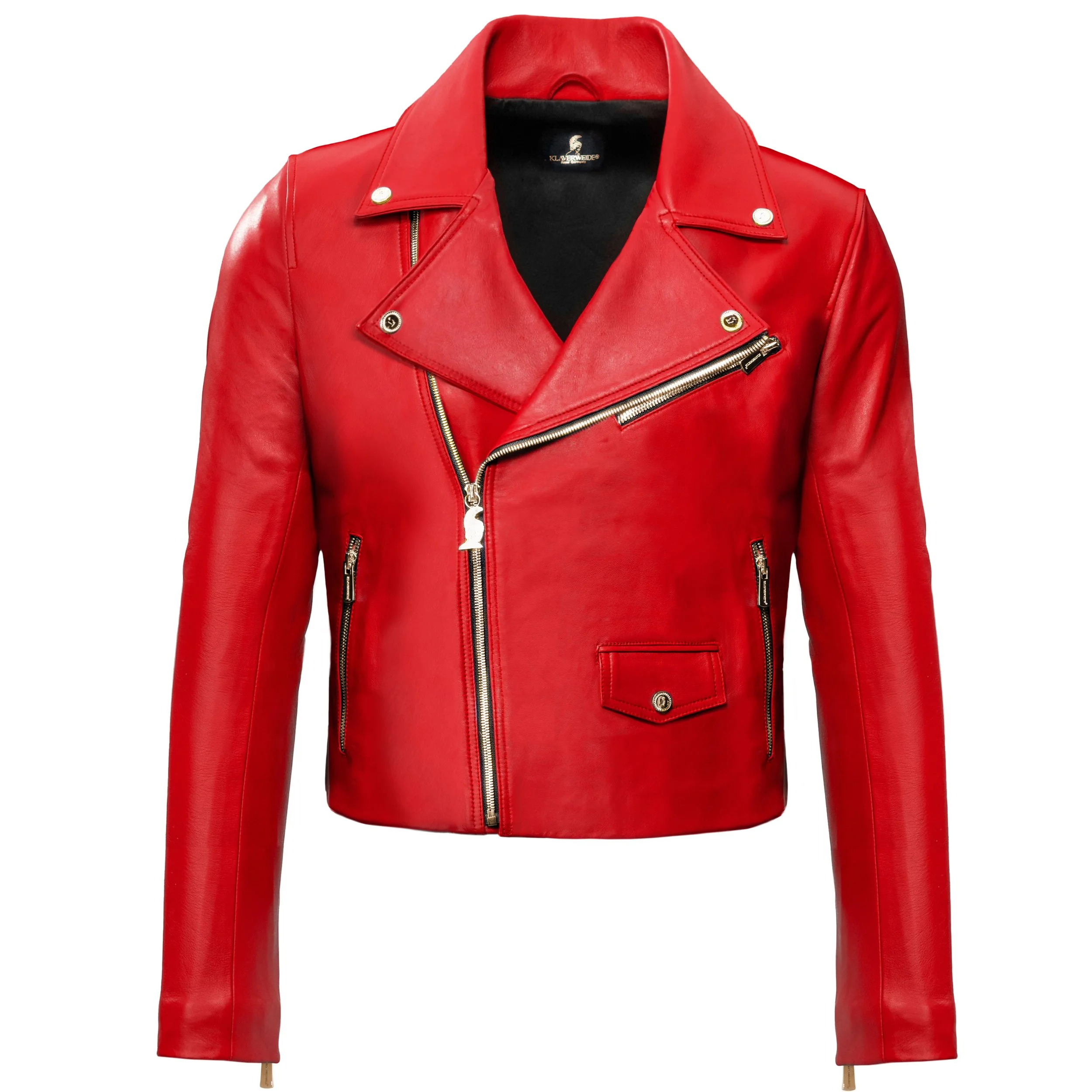 Men Red Lambskin Biker jacket Klaverweide 111.jpg