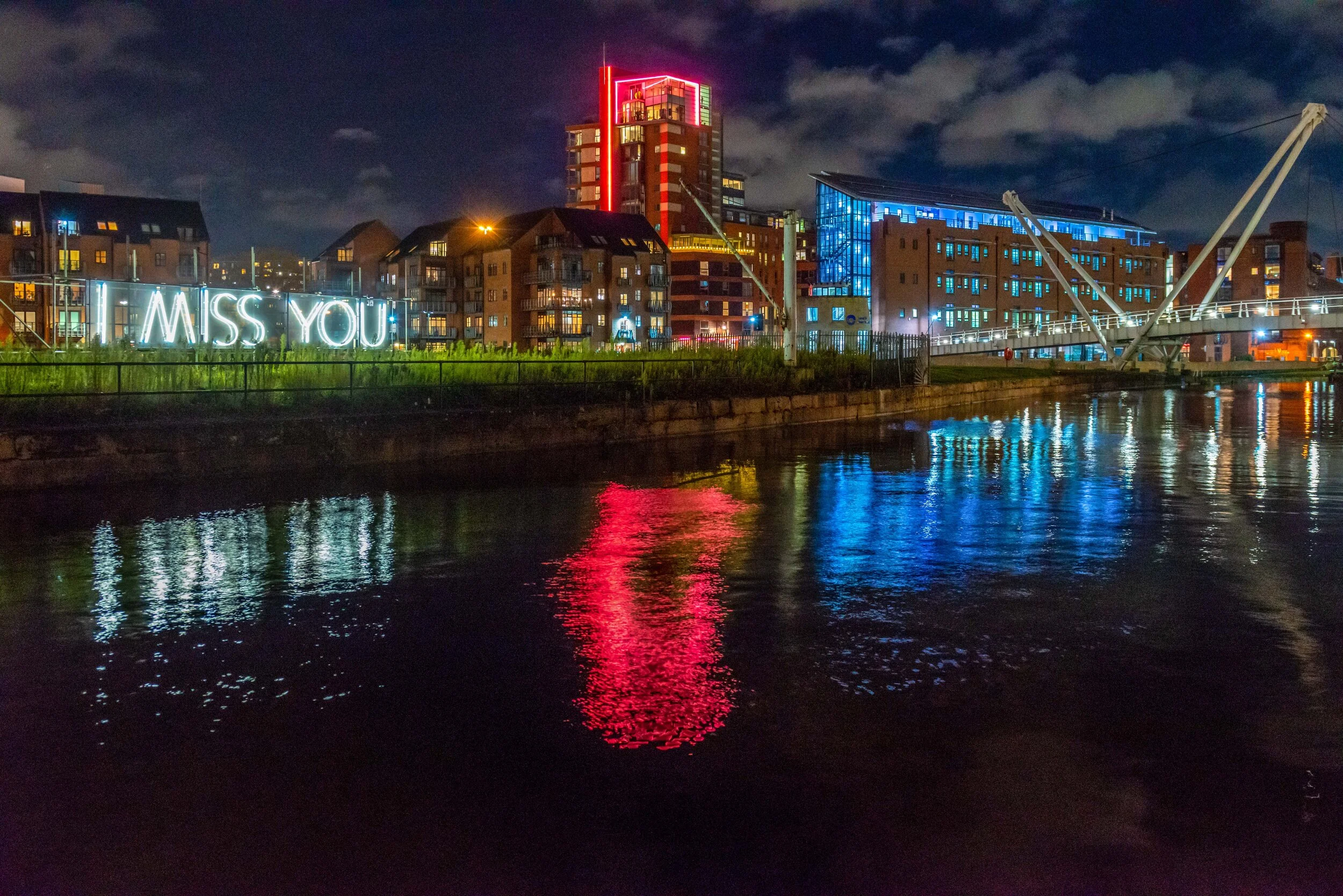 Ask Richardson supports Leeds Light Night with I MISS YOU installation