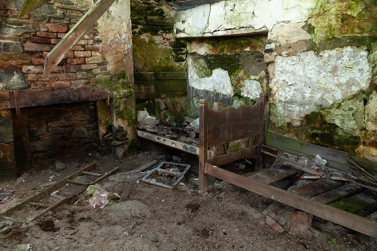 Interior of abandoned cottage on Inishkea South